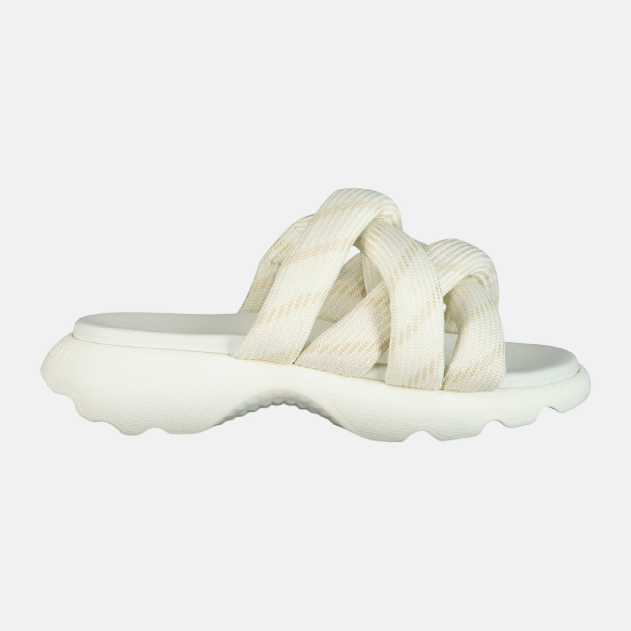 Moncler Womens 'Belay Knot' Sliders Beige | Studio DOS