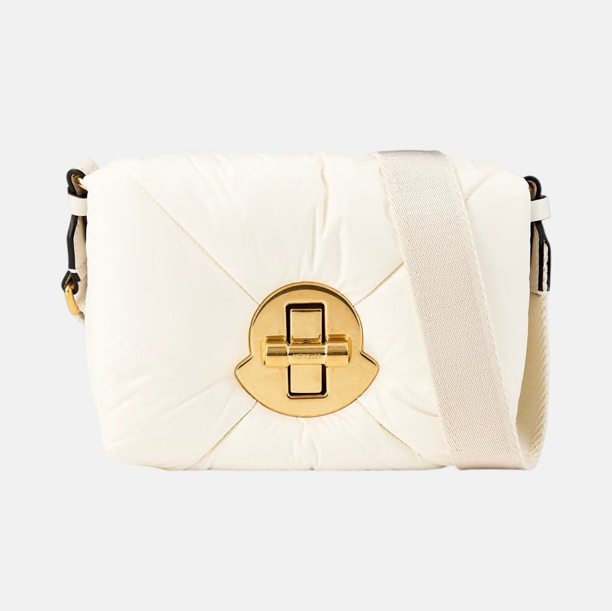 Moncler Womens Puffer Quilted Mini Crossbody Bag Cream | Studio DOS