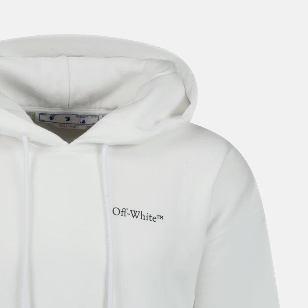 Off - White Caravaggio Logo Hooded Sweatshirt White | Studio DOS