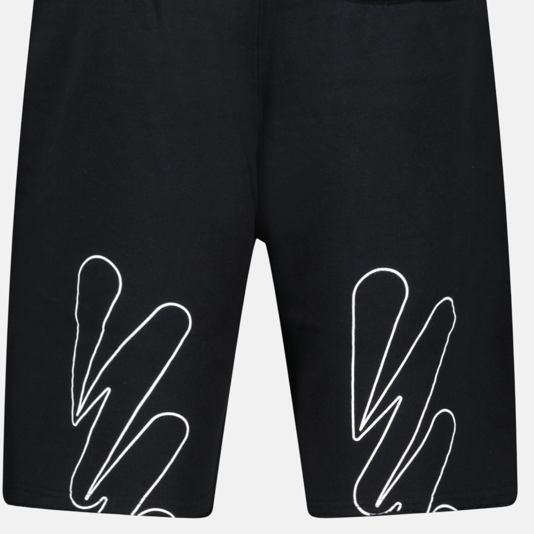 Off - White Wave Cotton Sweat Shorts Black | Studio DOS