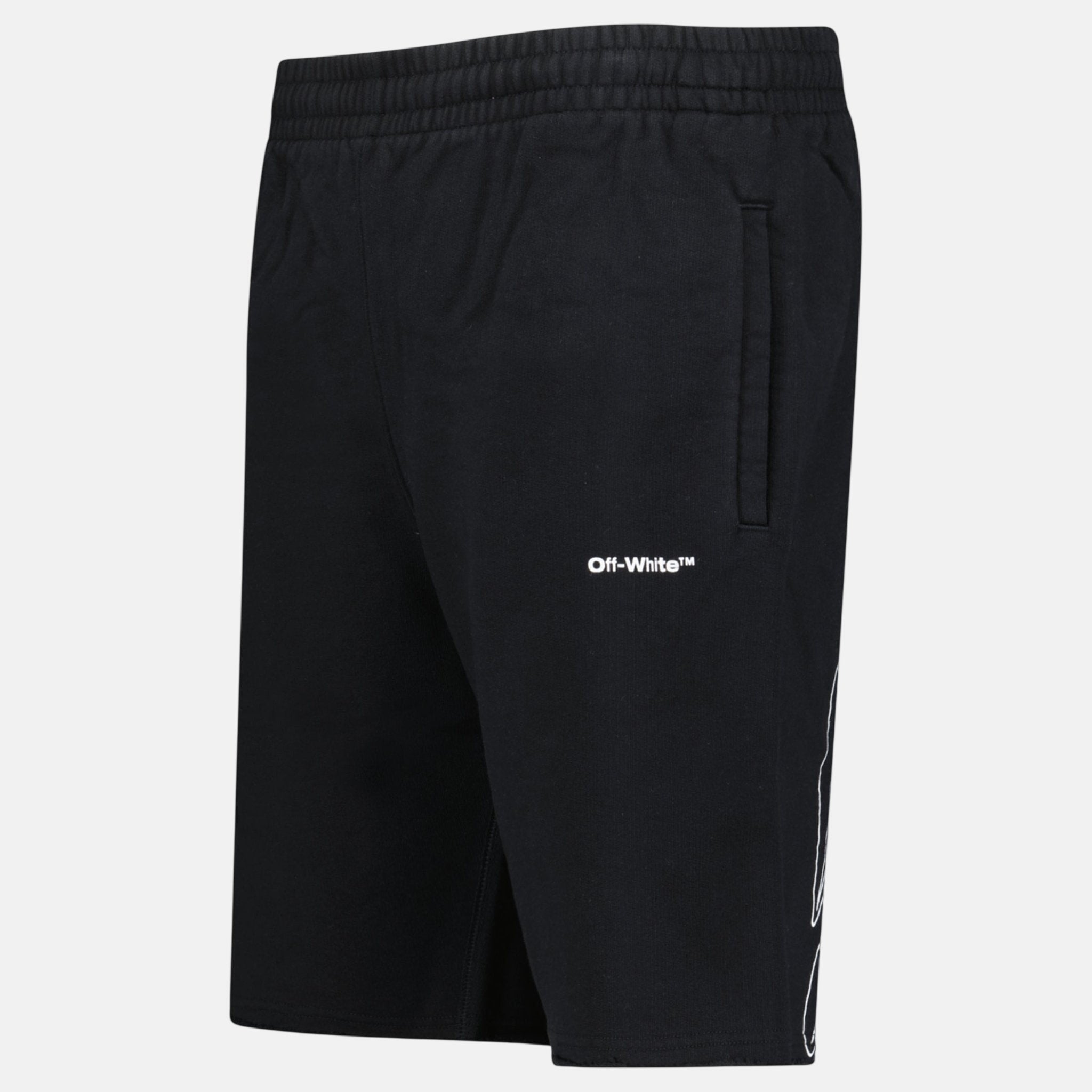 Off - White Wave Cotton Sweat Shorts Black | Studio DOS