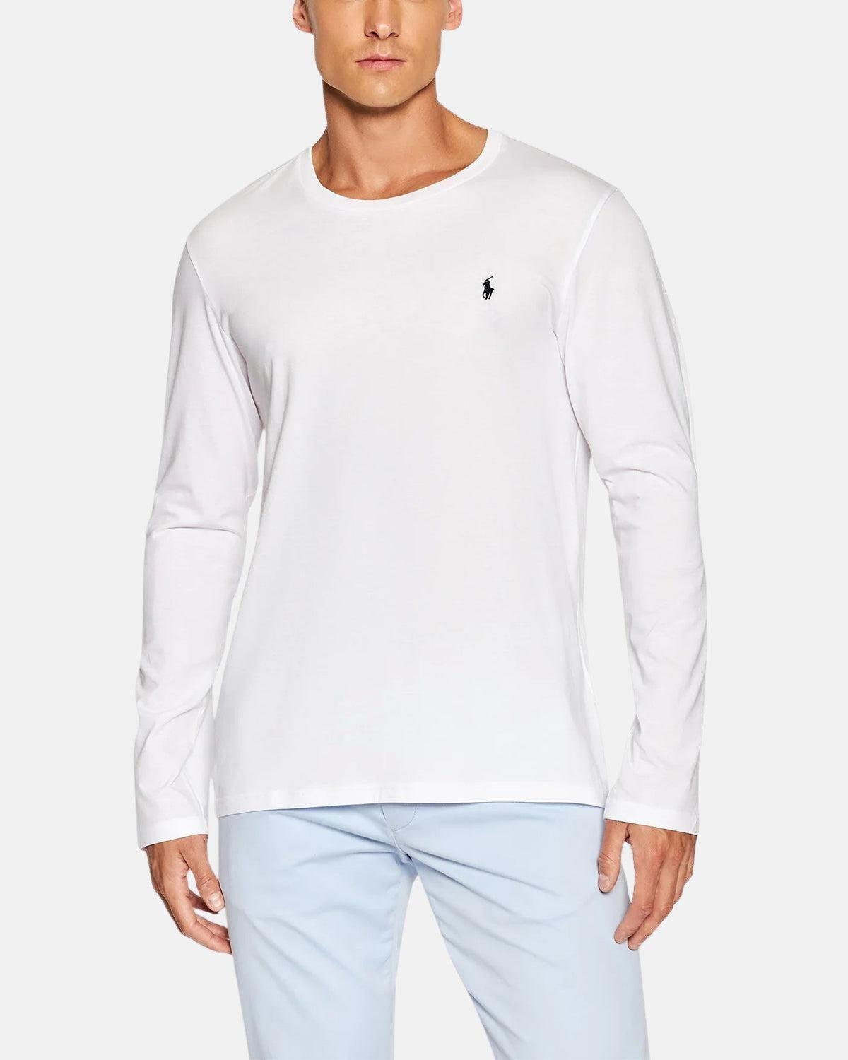 RALPH LAUREN COTTON JERSEY LONG SLEEVE T - SHIRT WHITE | Studio DOS