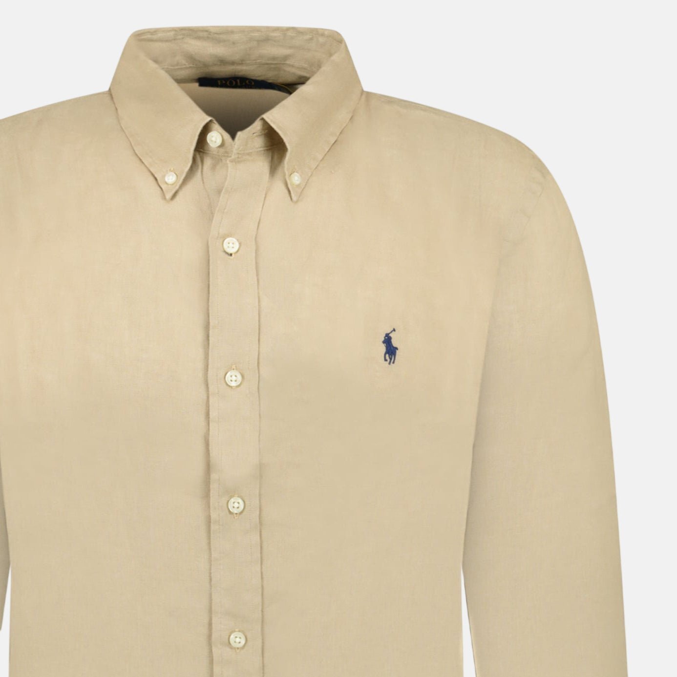 Ralph Lauren Custom Fit Long Sleeve Stretch Sport Shirt Costal Beige | Studio DOS