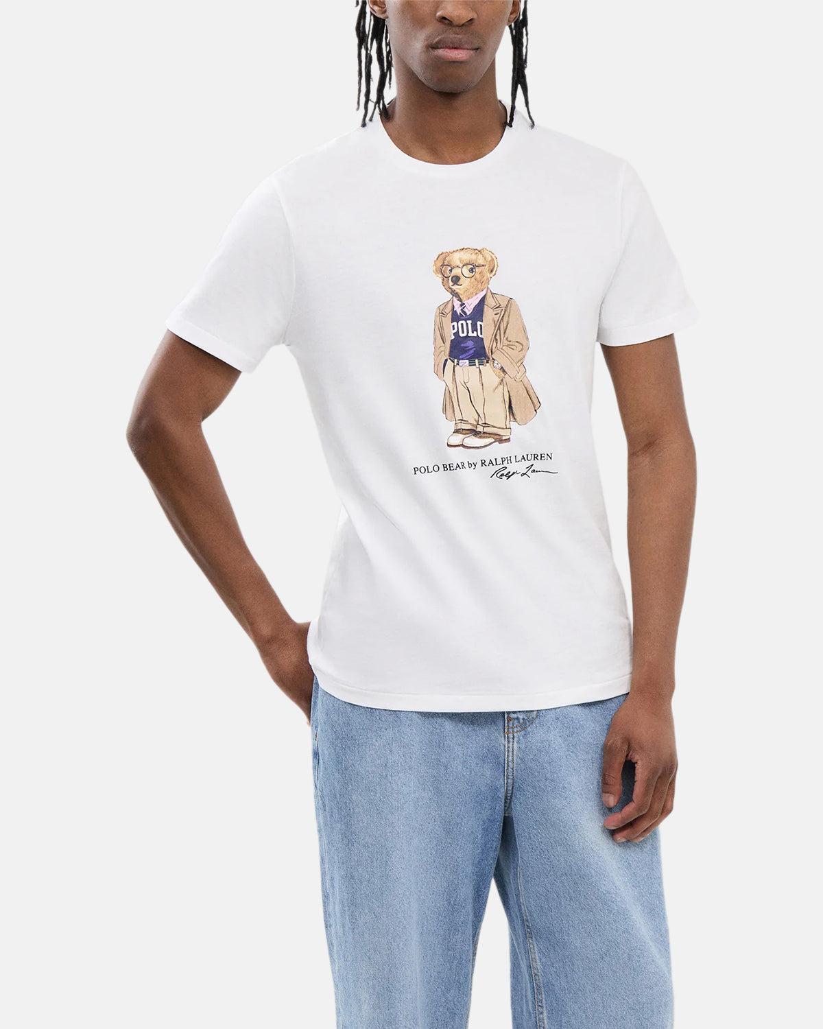 RALPH LAUREN CUSTOM SLIM FIT BEAR JERSEY T - SHIRT WHITE | Studio DOS