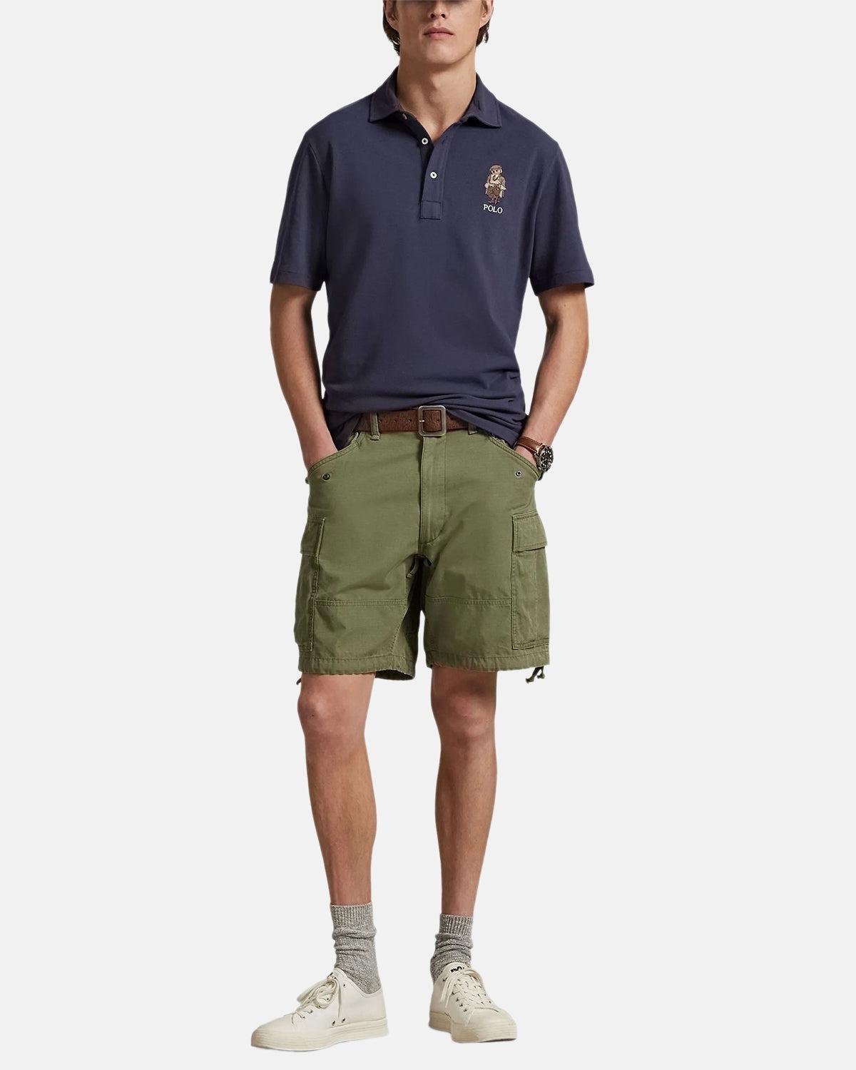 RALPH LAUREN CUSTOM SLIM FIT POLO BEAR POLO SHIRT FADED BLUE HRTG BEAR | Studio DOS