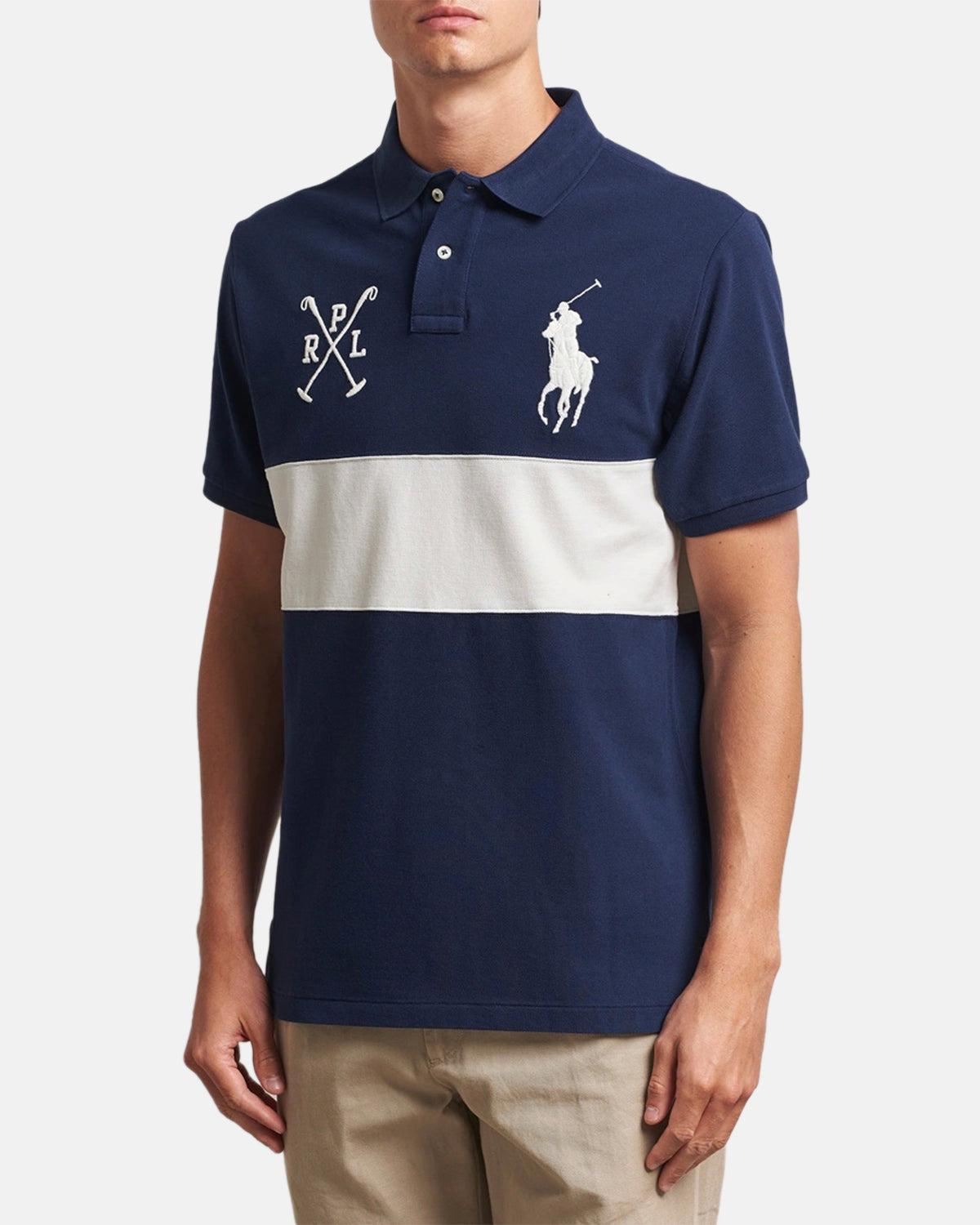 RALPH LAUREN CUSTOM SLIM FIT TEAM COLOURS POLO SHIRT NEWPORT NAVY NEVIS | Studio DOS