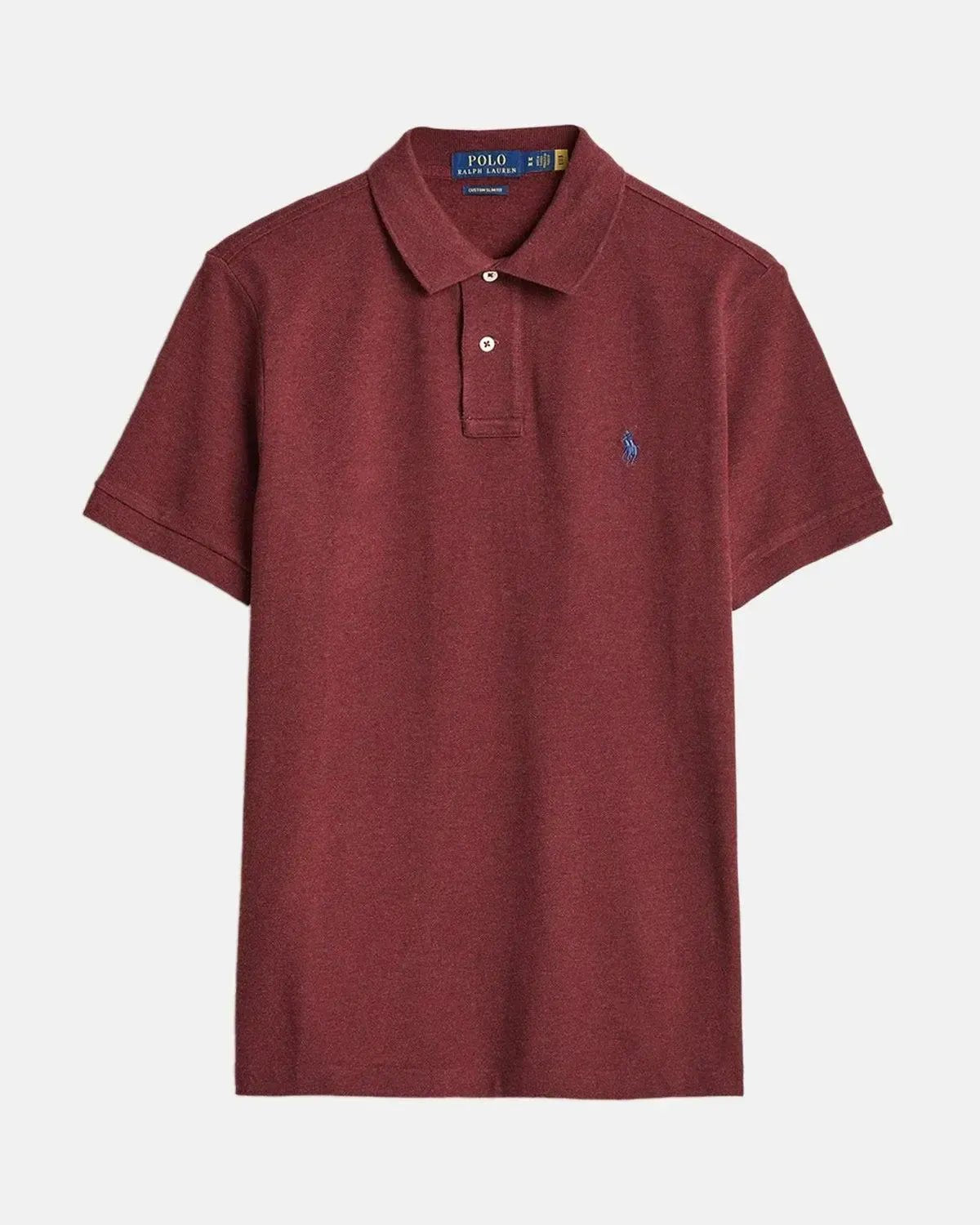 RALPH LAUREN MENS CUSTOM SLIM FIT MESH POLO SHIRT SPRING WINE HEATHER | Studio DOS