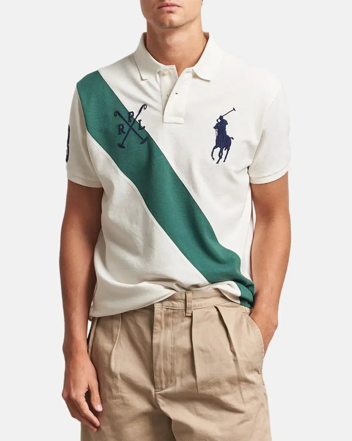 RALPH LAUREN MENS CUSTOM SLIM FIT TEAM COLOURS POLO SHIRT NEVIS WASHED FOREST | Studio DOS