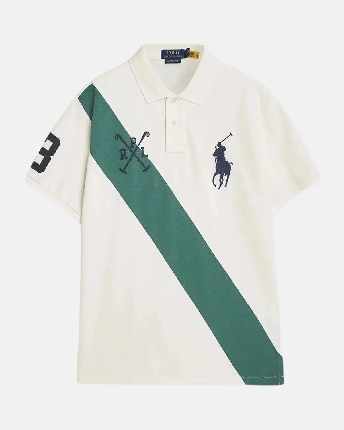 RALPH LAUREN MENS CUSTOM SLIM FIT TEAM COLOURS POLO SHIRT NEVIS WASHED FOREST | Studio DOS