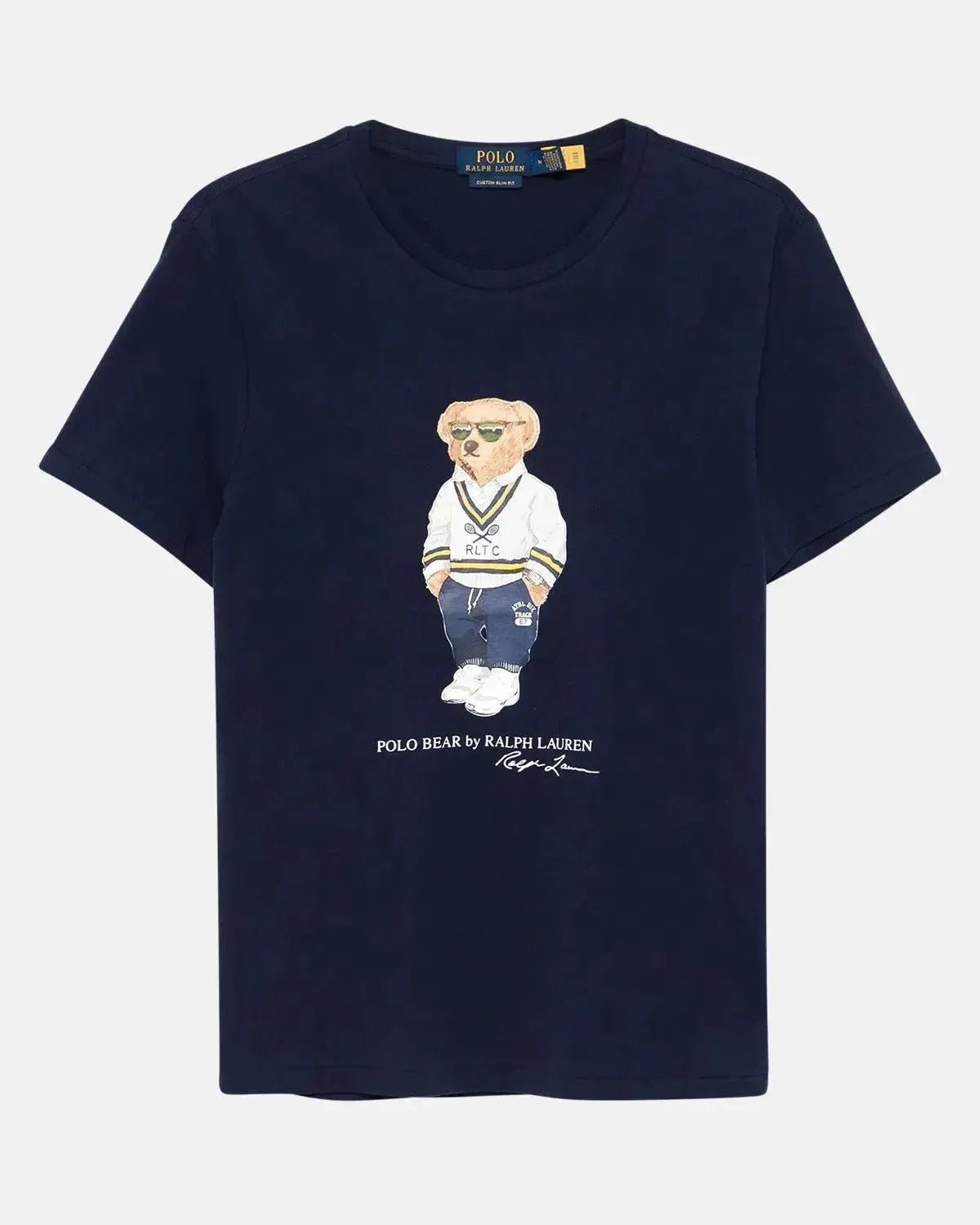RALPH LAUREN MENS CUSTOM SLIM FIT TENNIS POLO BEAR T - SHIRT NEWPORT NAVY | Studio DOS