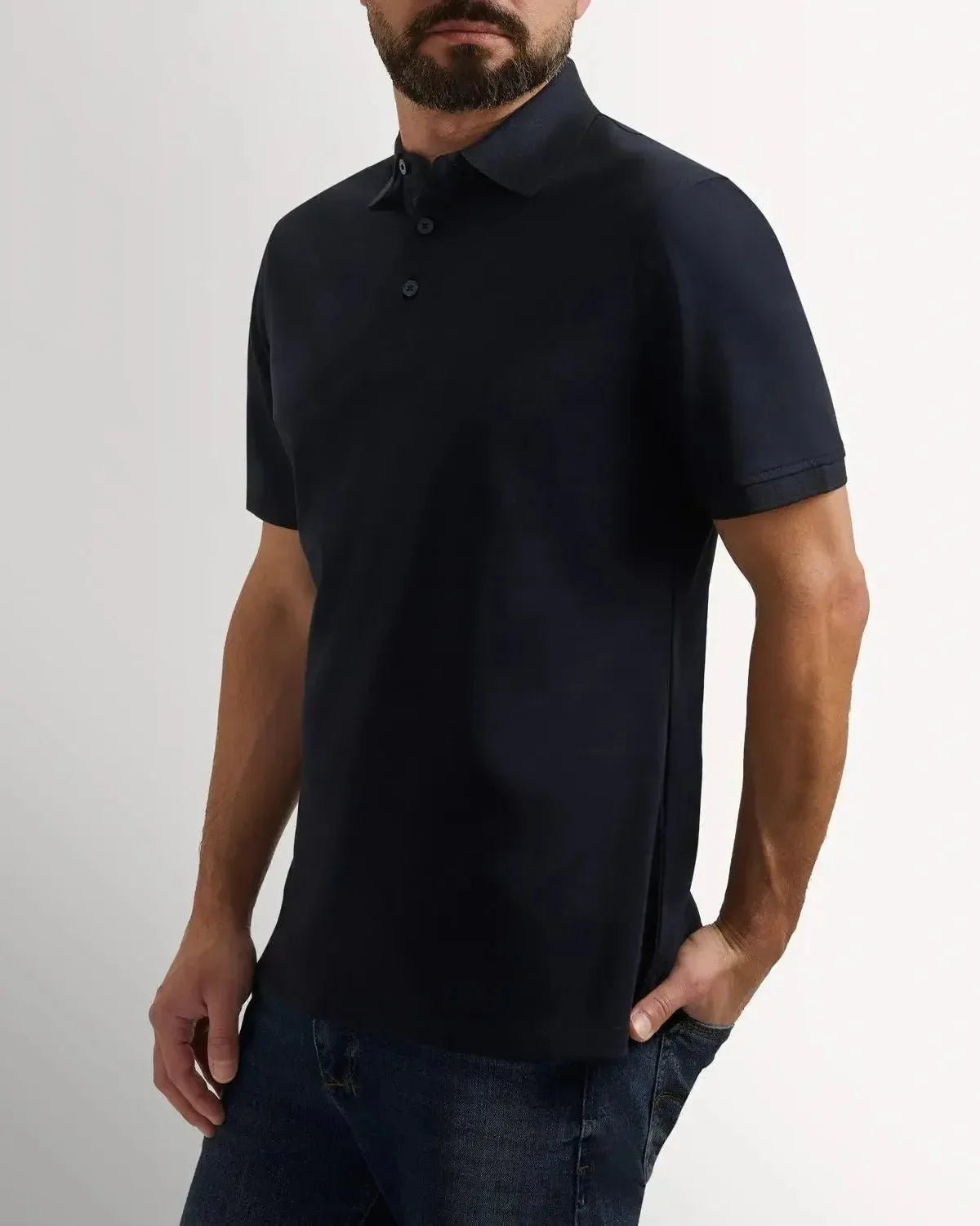 Richard James Mercerised Cotton Polo Shirt Navy | Studio DOS
