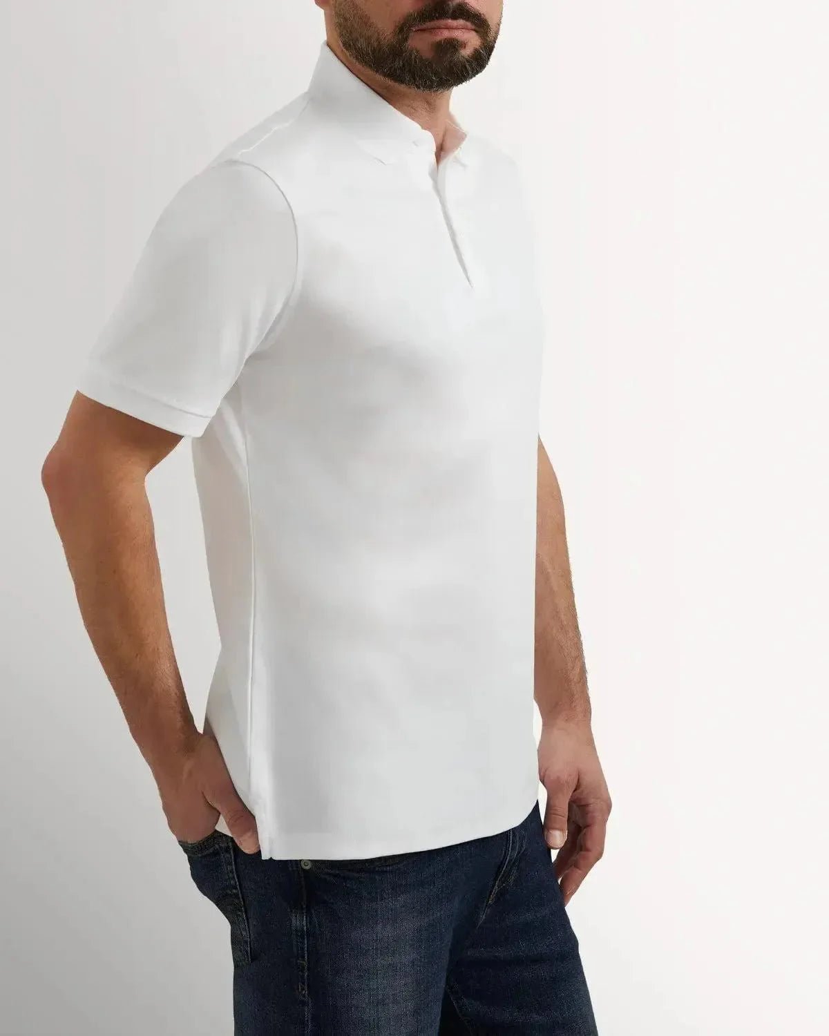 Richard James Mercerised Cotton Polo Shirt White | Studio DOS