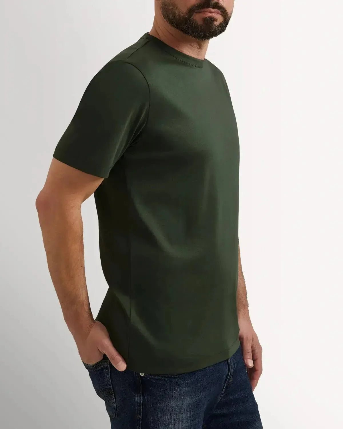 Richard James Mercerised Cotton T-Shirt Olive | Studio DOS