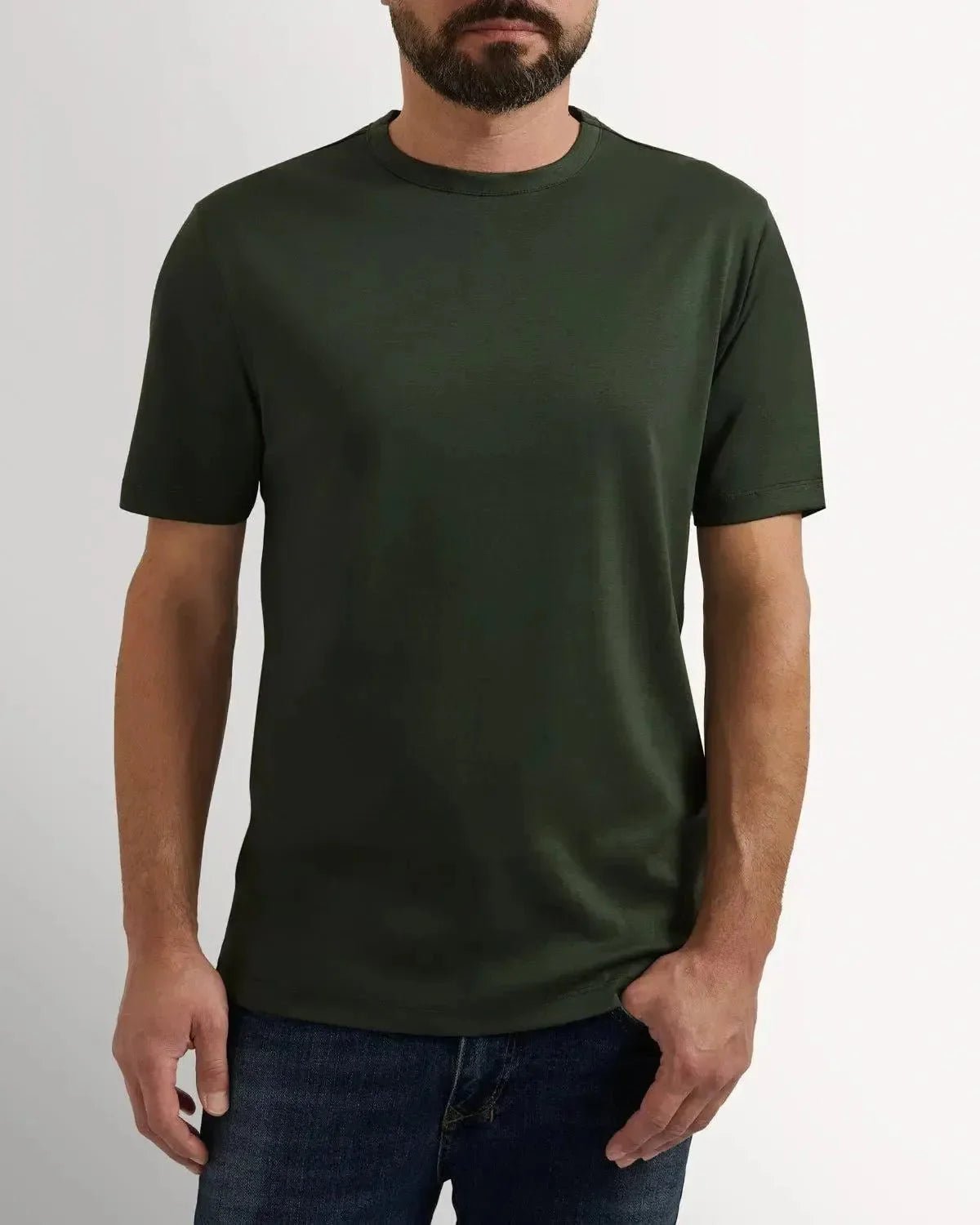 Richard James Mercerised Cotton T-Shirt Olive | Studio DOS