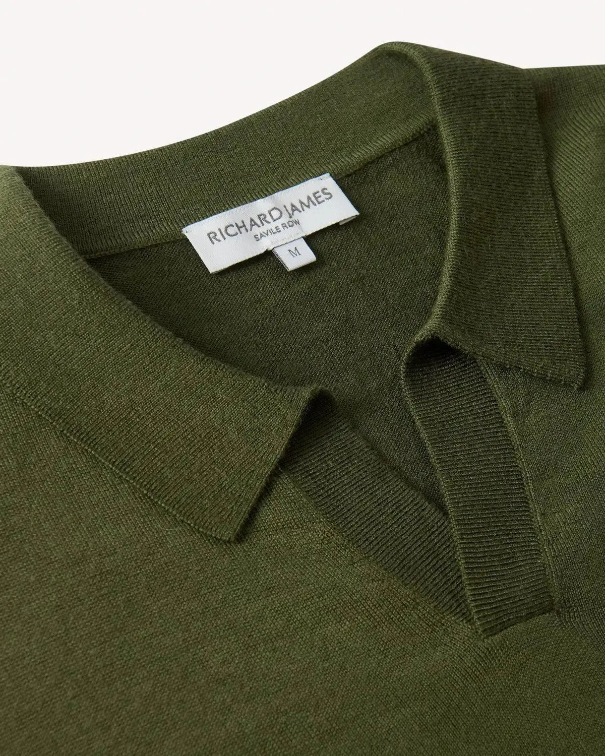 Richard James Merino Wool Collared Knit Sage | Studio DOS