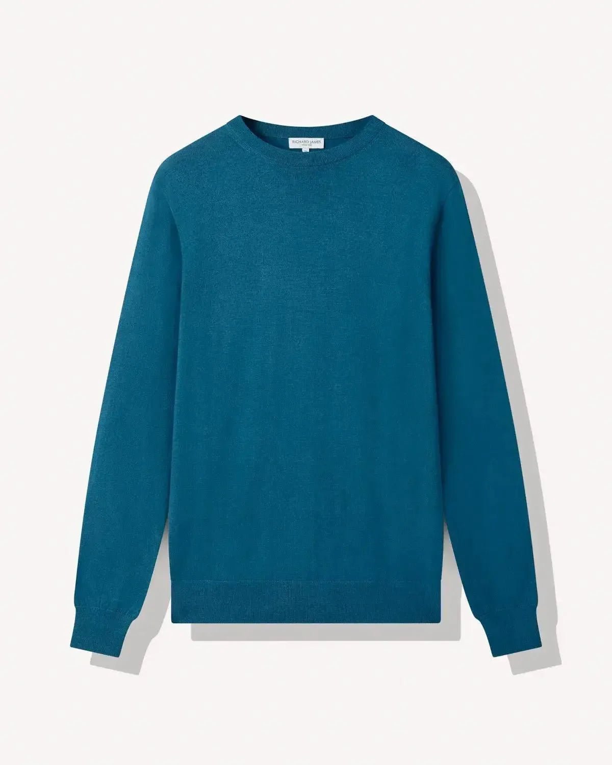 Richard James Merino Wool Crew Neck Knit Cobalt | Studio DOS