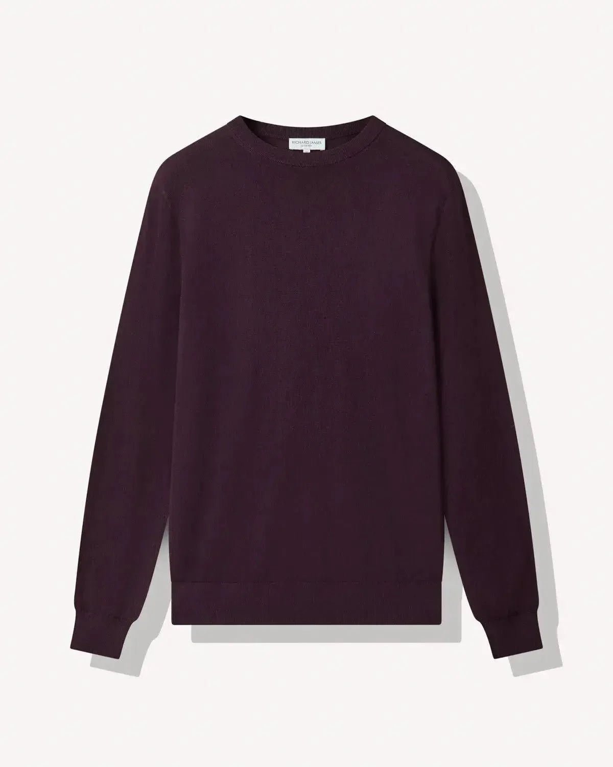 Richard James Merino Wool Crew Neck Knit Plum | Studio DOS