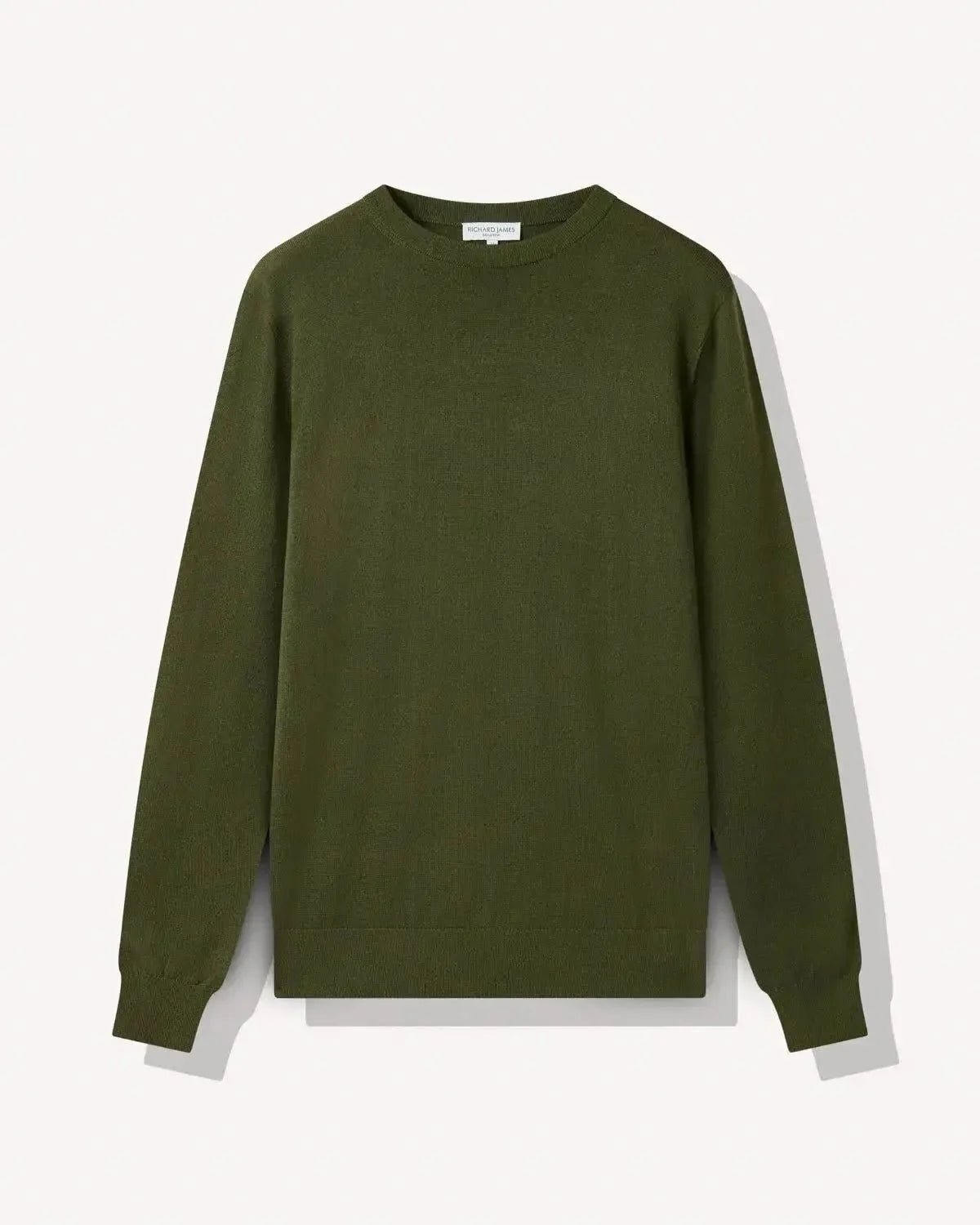 Richard James Merino Wool Crew Neck Knit Sage | Studio DOS