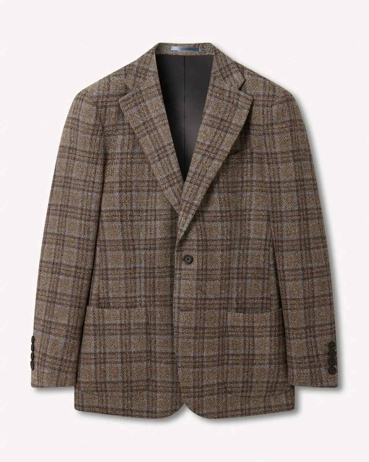 Richard James Overcheck Tweed Single Breasted Jacket Olive Blues | Studio DOS