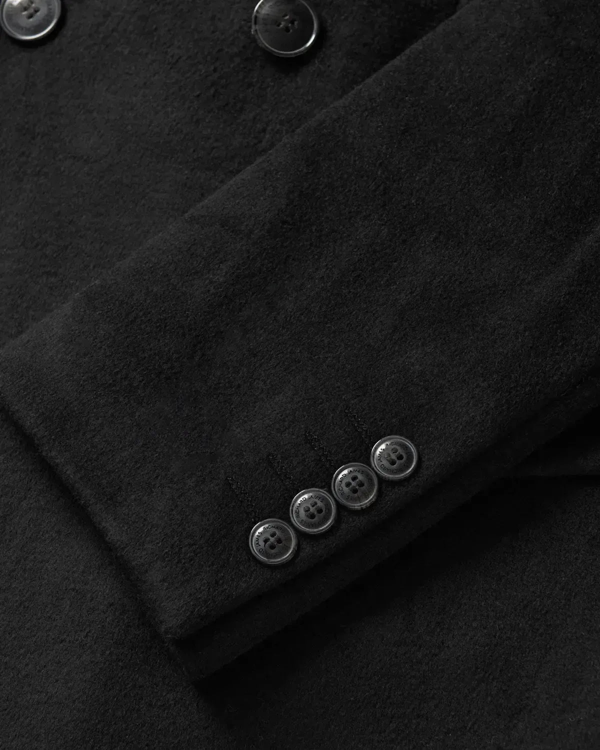 Richard James Wool Cashmere DB Overcoat Black | Studio DOS