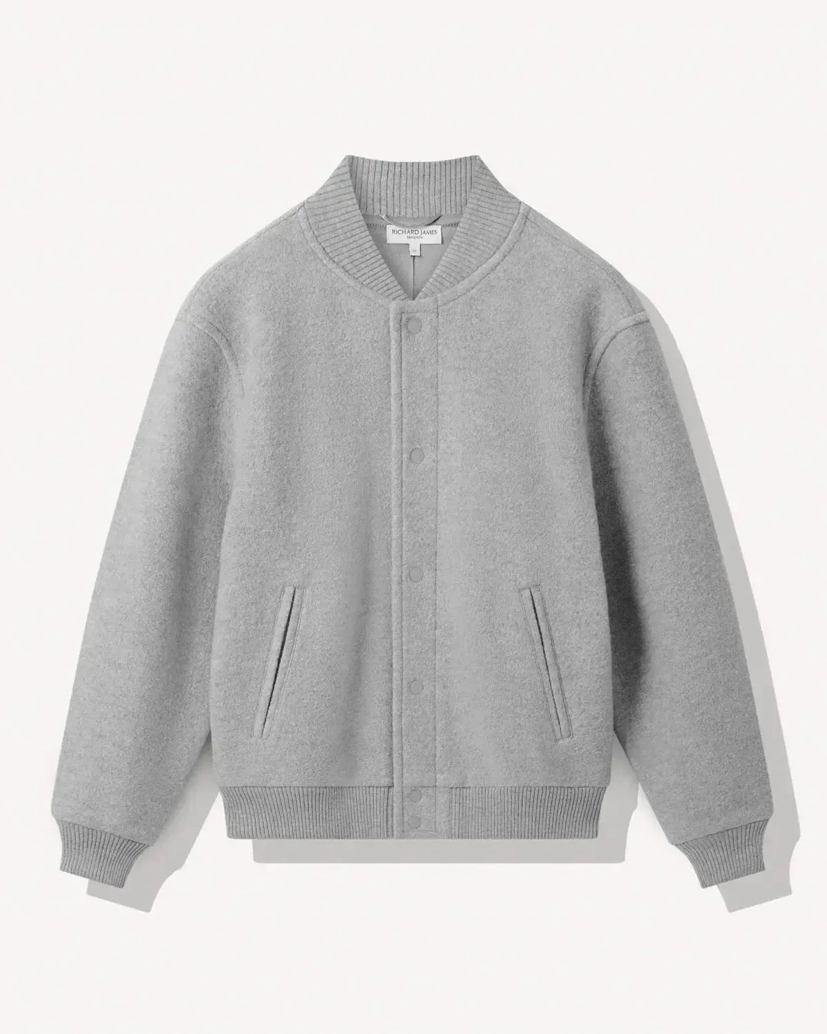 Richard James Wool College Bomber Grey | Studio DOS