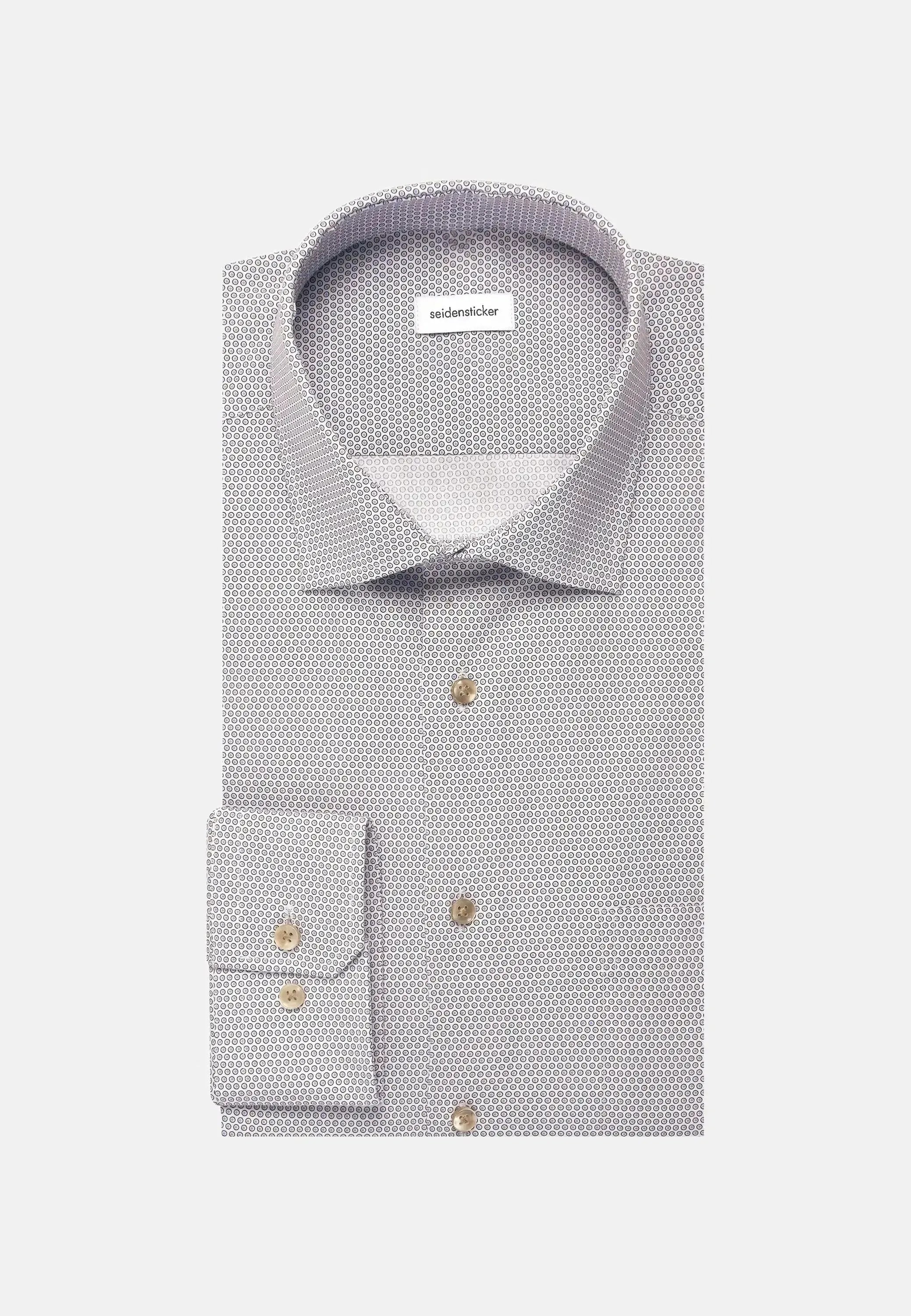 Seidensticker Mens Regular Fit Business Kent Print Pattern Business Shirt Beige | Studio DOS