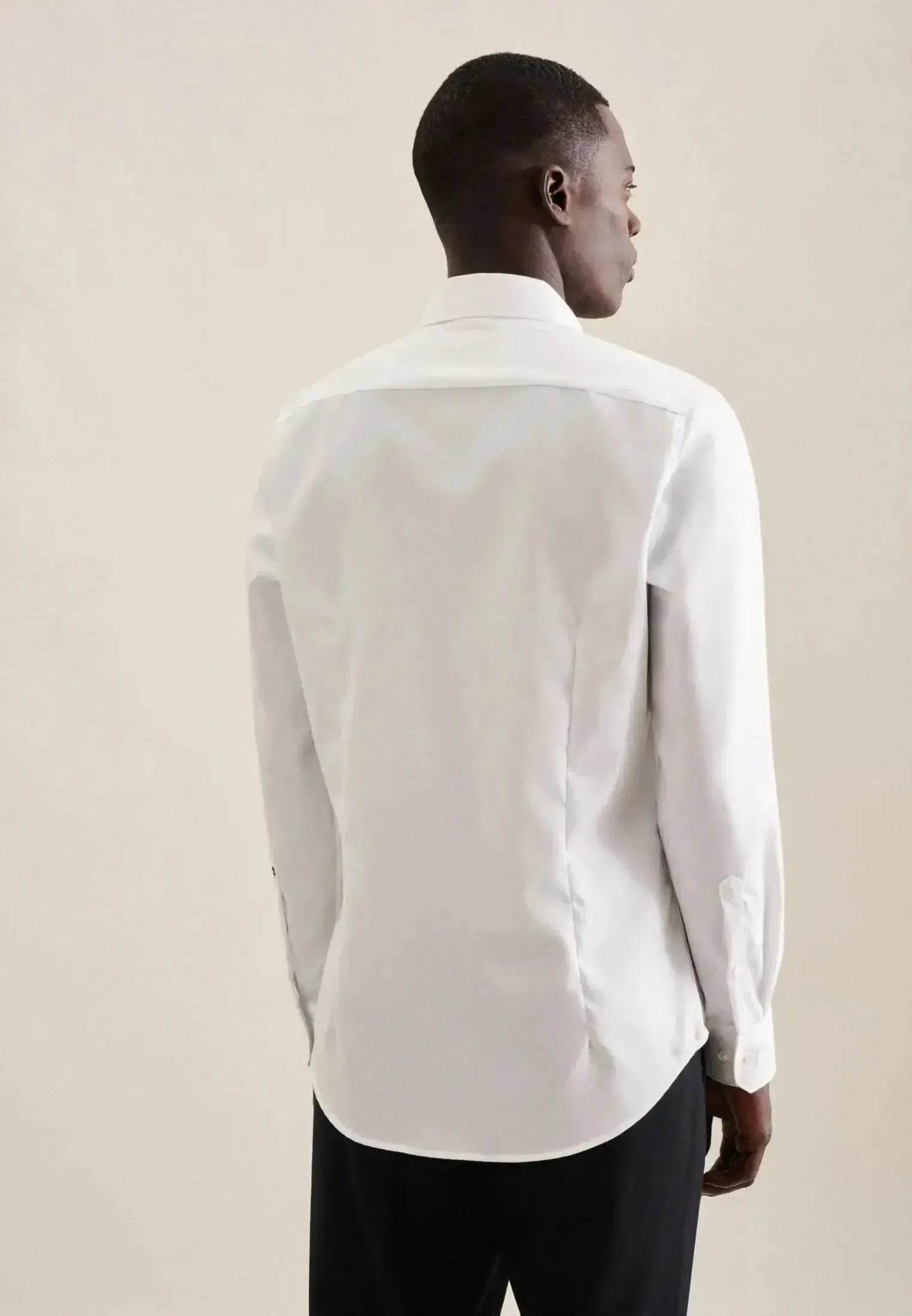 Seidensticker Mens Regular Fit No Iron New Kent Combi Cuff Business Shirt White | Studio DOS
