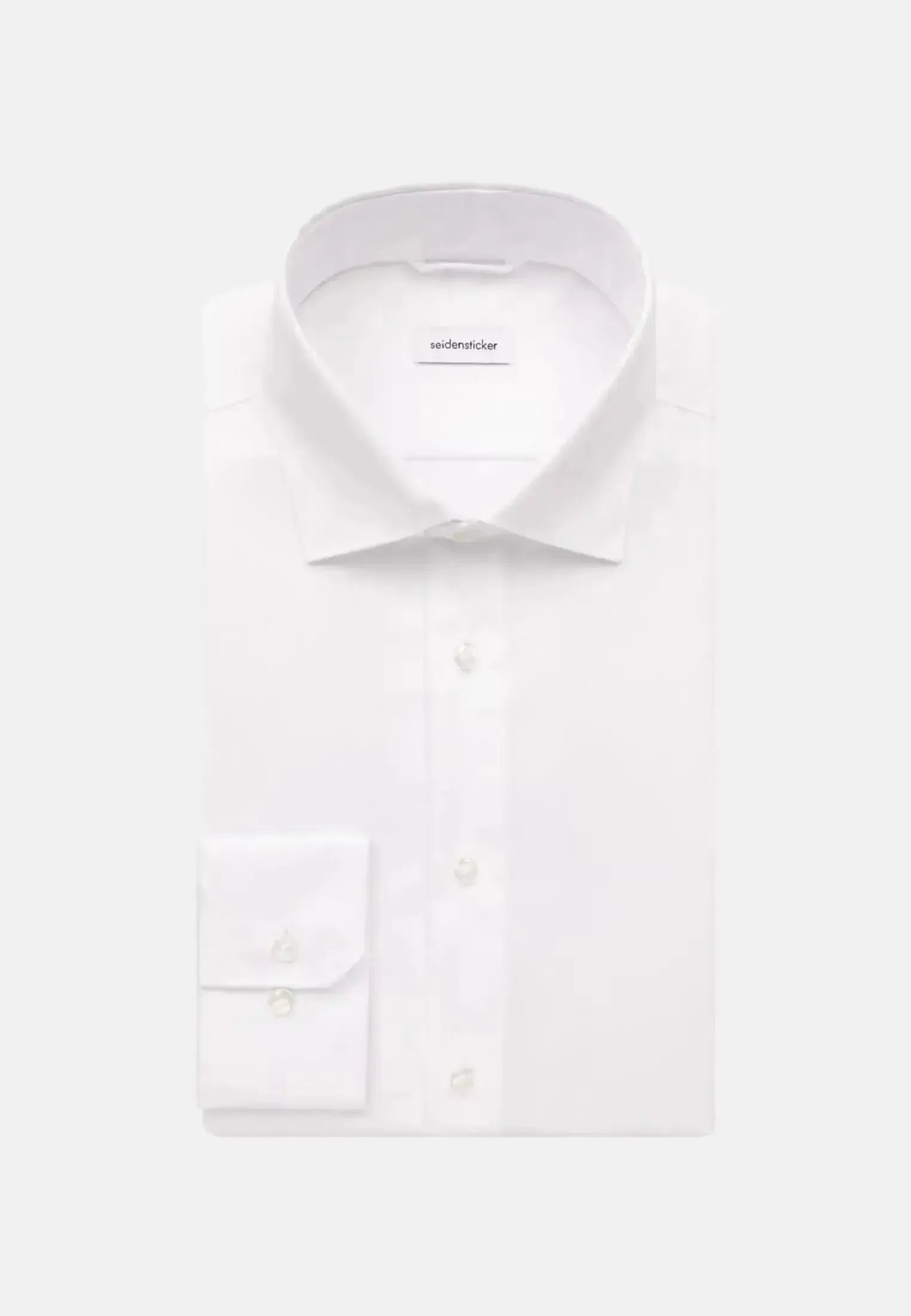 Seidensticker Mens Regular Fit No Iron New Kent Combi Cuff Business Shirt White | Studio DOS