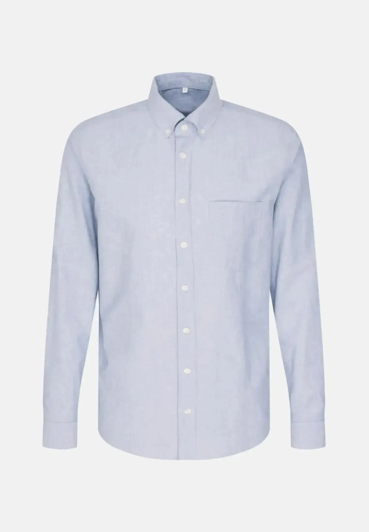 Seidensticker Mens Seidensticker Mens Regular Fit Button Down Linen Blend Chambray Shirt Light Blue | Studio DOS