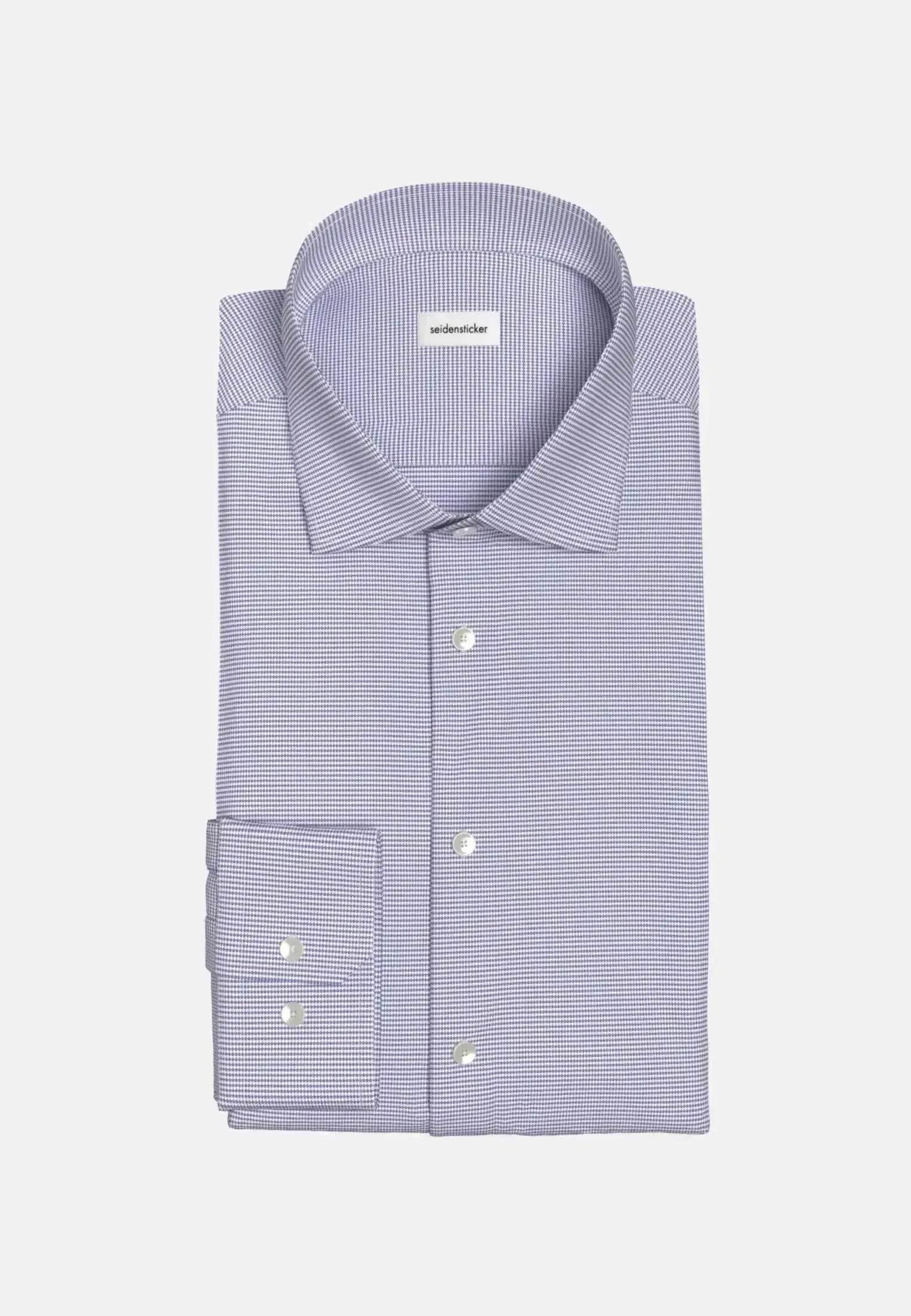 Seidensticker Mens Shaped Fit No Iron New Kent Structured Business Shirt Light Blue | Studio DOS