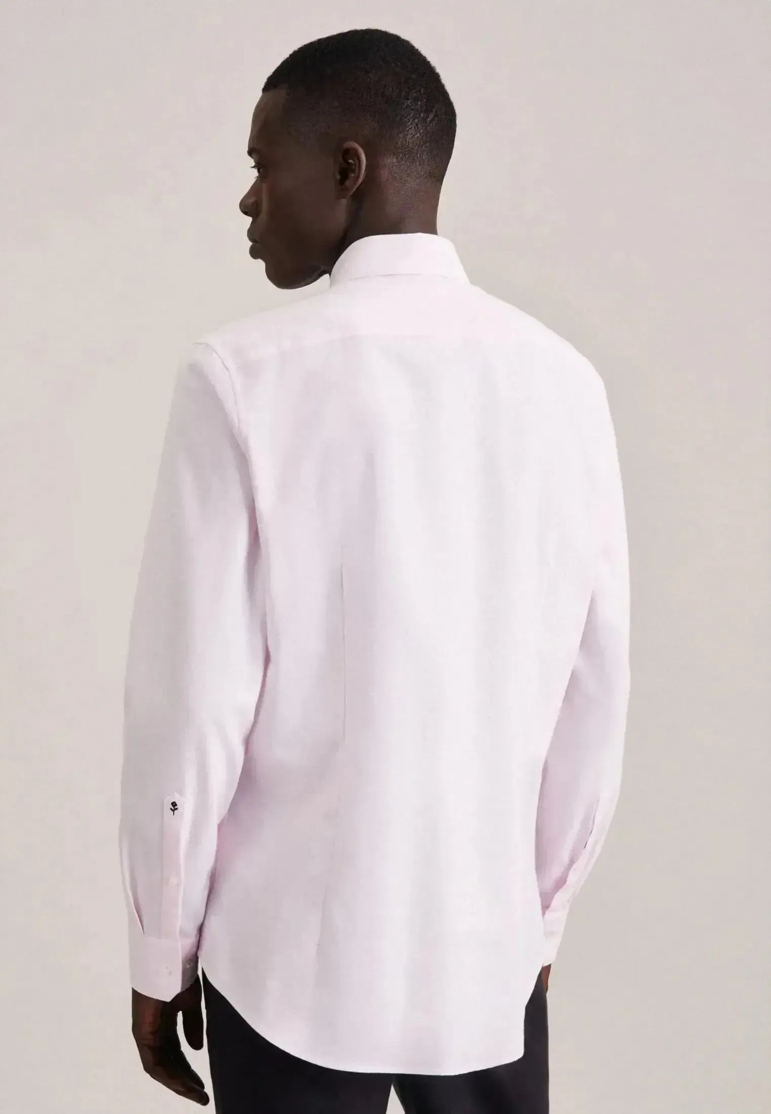 Seidensticker Mens Shaped Fit No Iron New Kent Structured Business Shirt Pink | Studio DOS