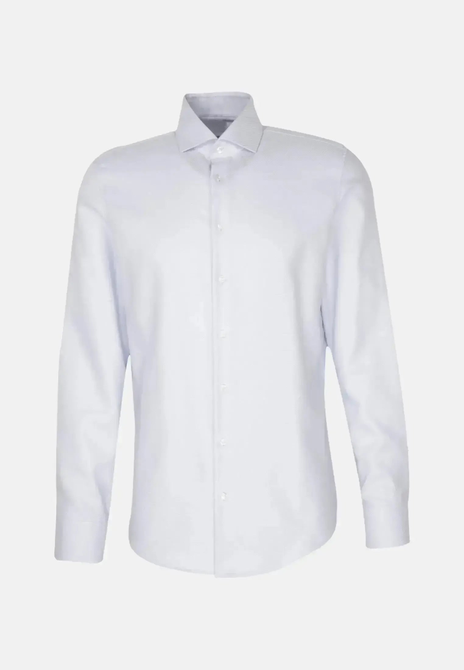 Seidensticker Mens Shaped Fit No Iron Spread Kent Structured Business Shirt Light Blue | Studio DOS