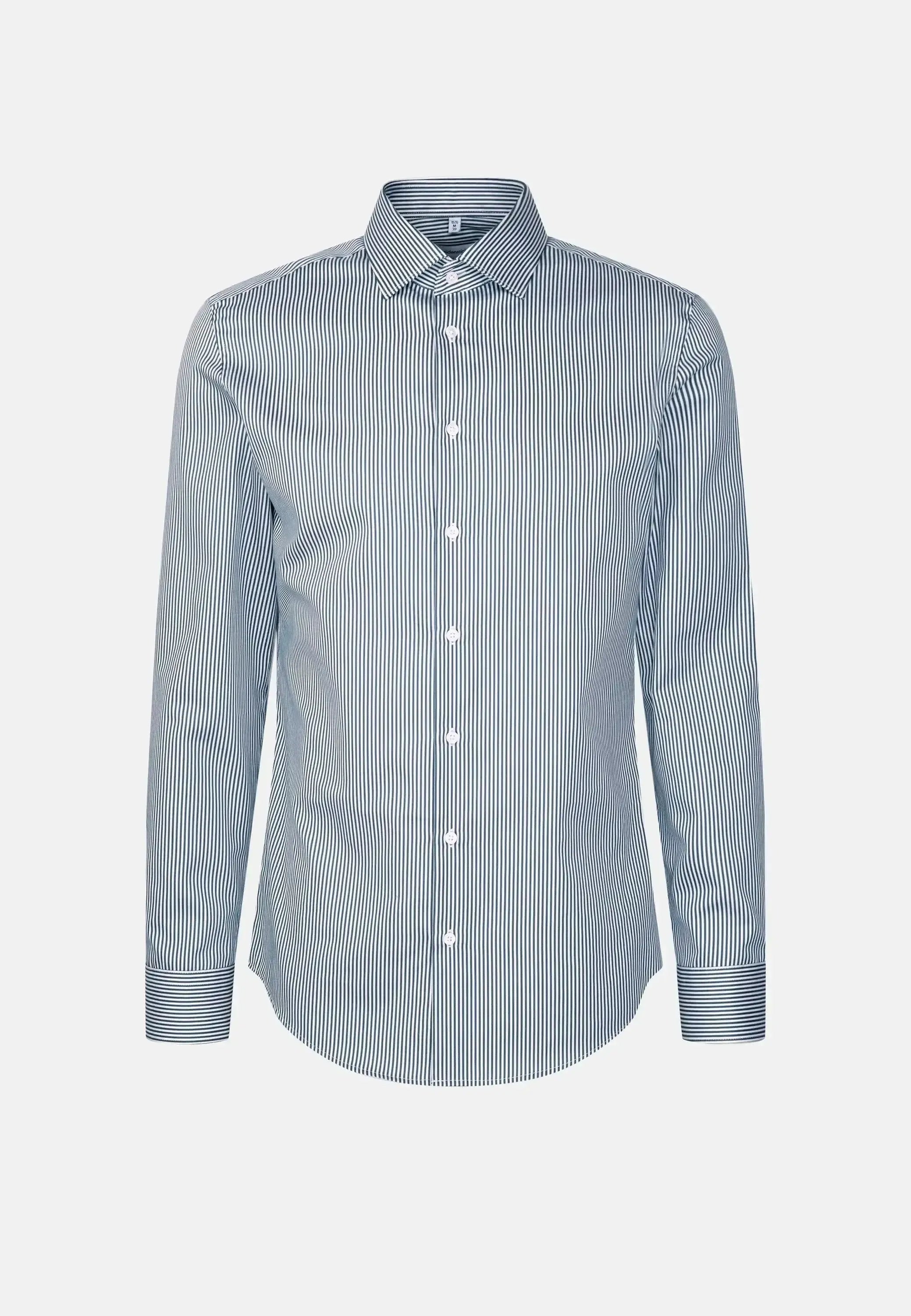 Seidensticker Mens Slim Fit Easy Iron New Kent Striped Business Shirt Dark Teal | Studio DOS
