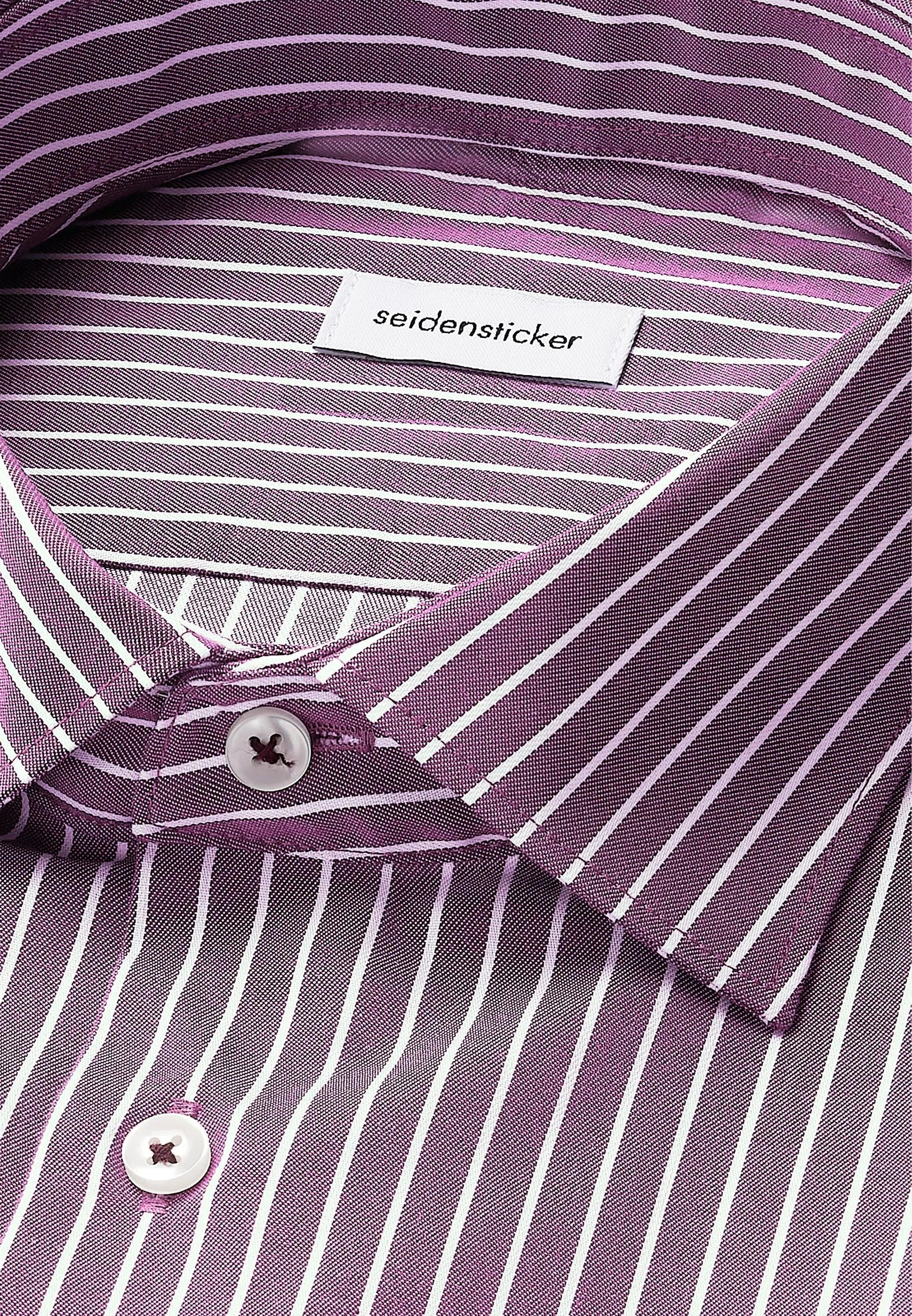 Seidensticker Mens Slim Fit No Iron New Kent Striped Business Shirt Lilac | Studio DOS