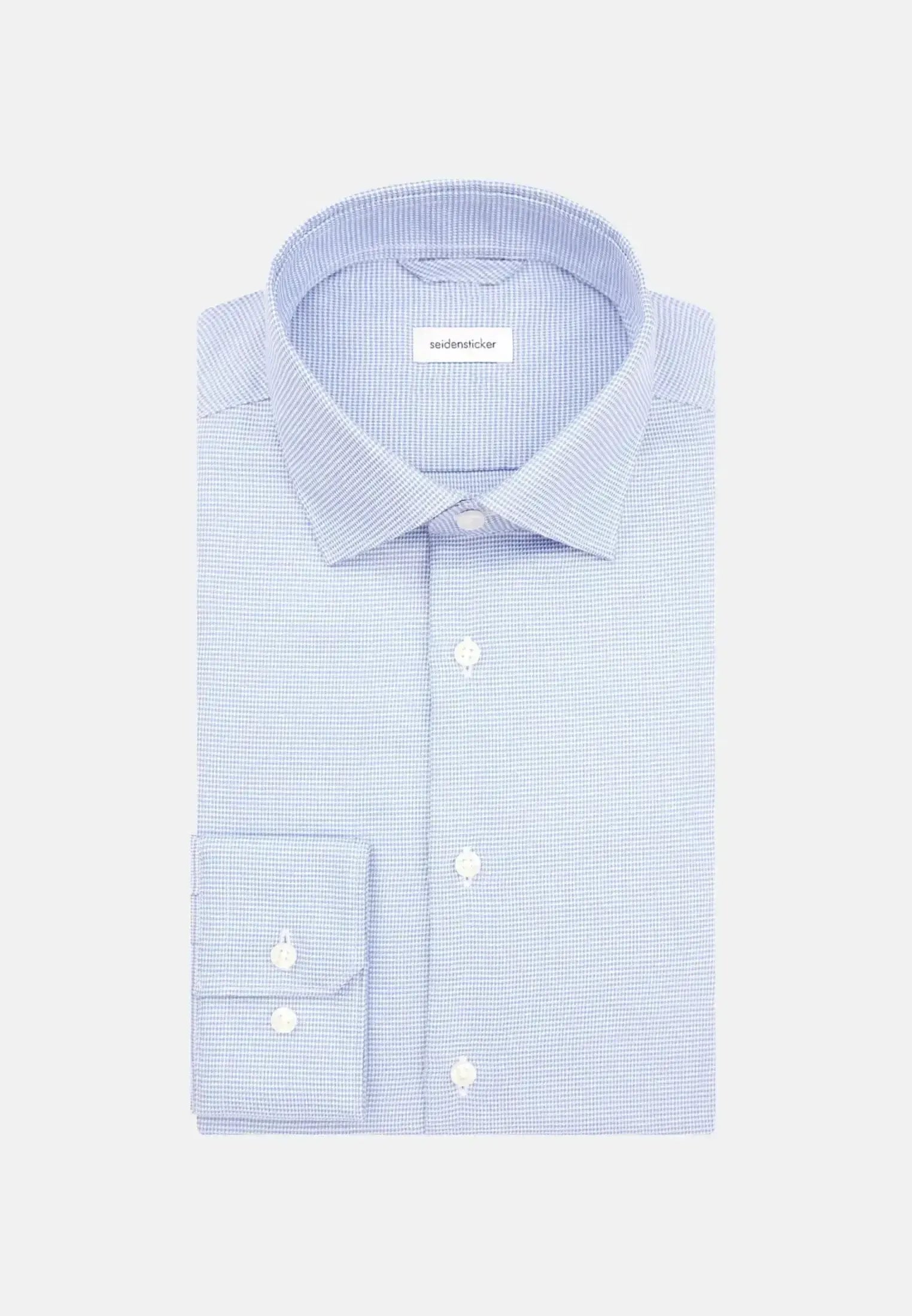 Seidensticker Mens Slim Fit No Iron New Kent Structured Business Shirt Light Blue | Studio DOS