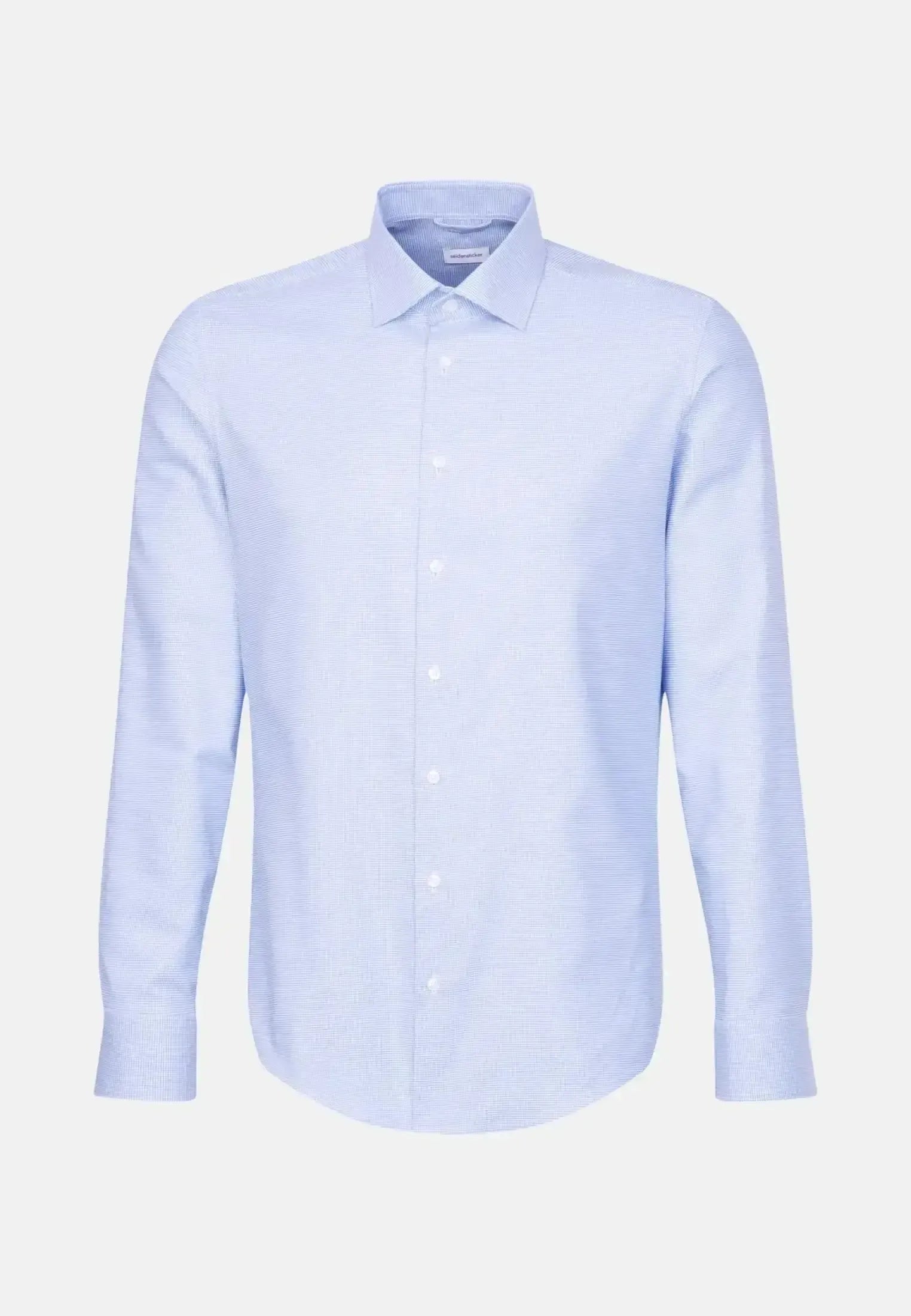 Seidensticker Mens Slim Fit No Iron New Kent Structured Business Shirt Light Blue | Studio DOS