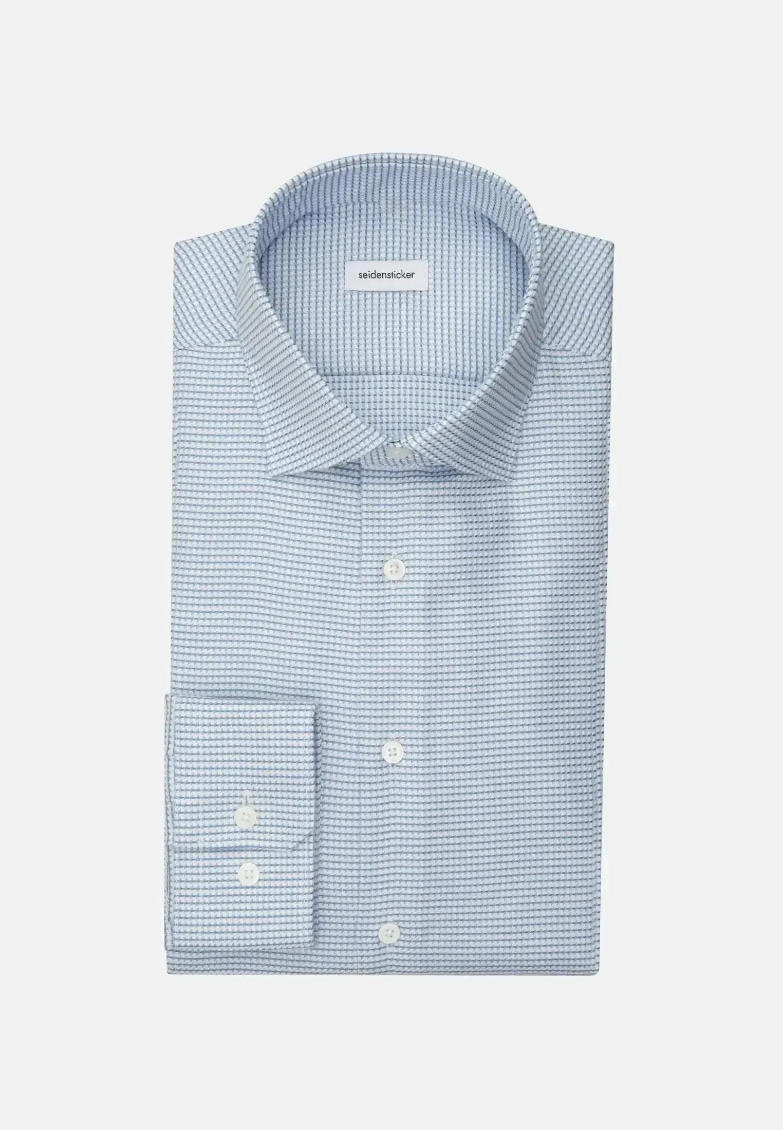 Seidensticker Mens Slim Fit No Iron New Kent Structured Business Shirt Light Green | Studio DOS