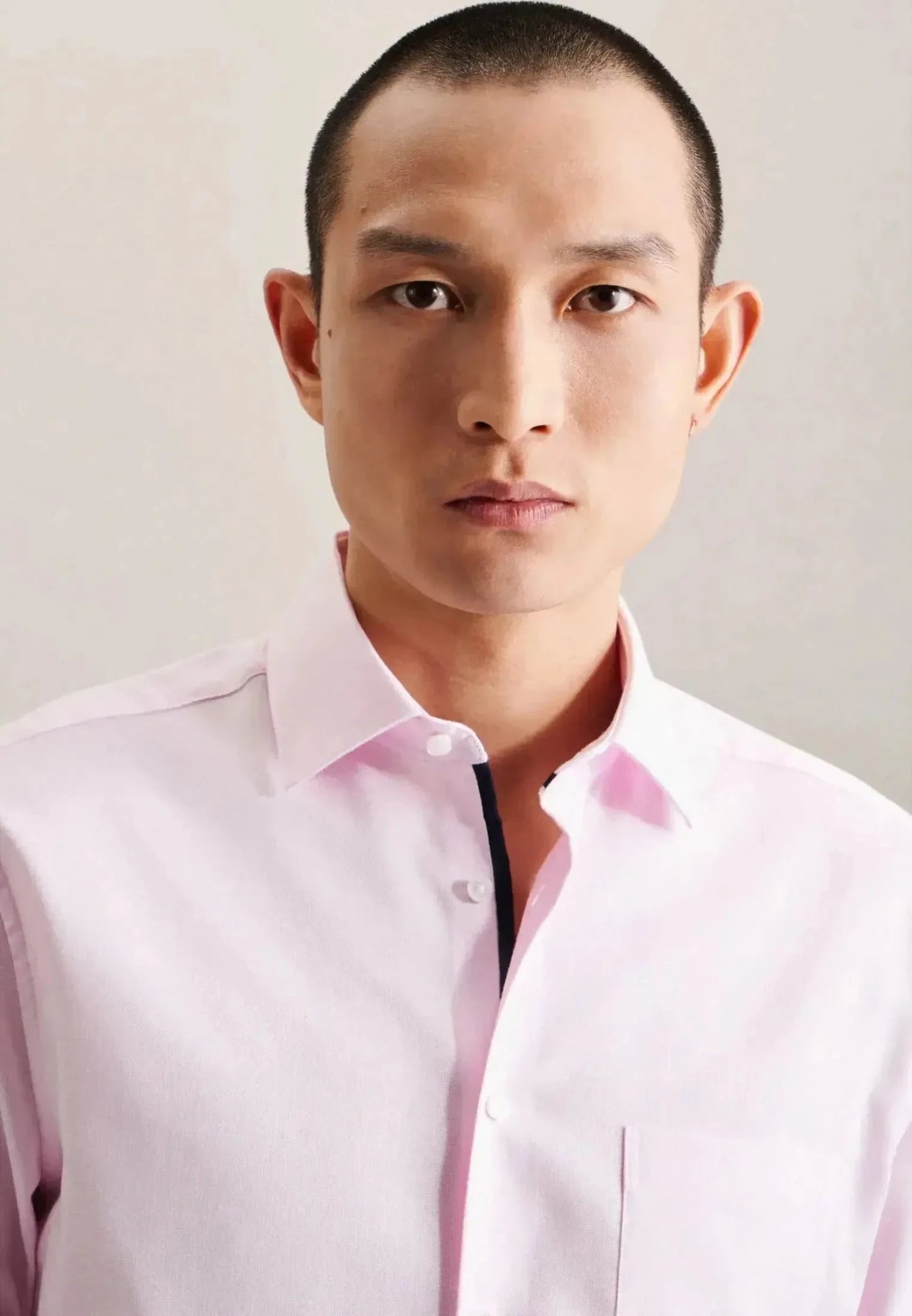 Seidensticker Regular Fit Business Kent Patch Structured Business Shirt Pink | Studio DOS