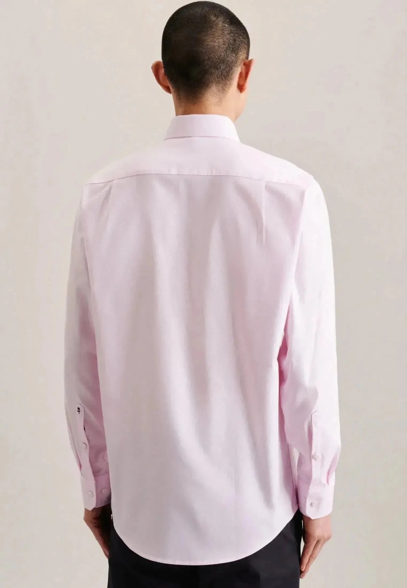 Seidensticker Regular Fit Business Kent Patch Structured Business Shirt Pink | Studio DOS