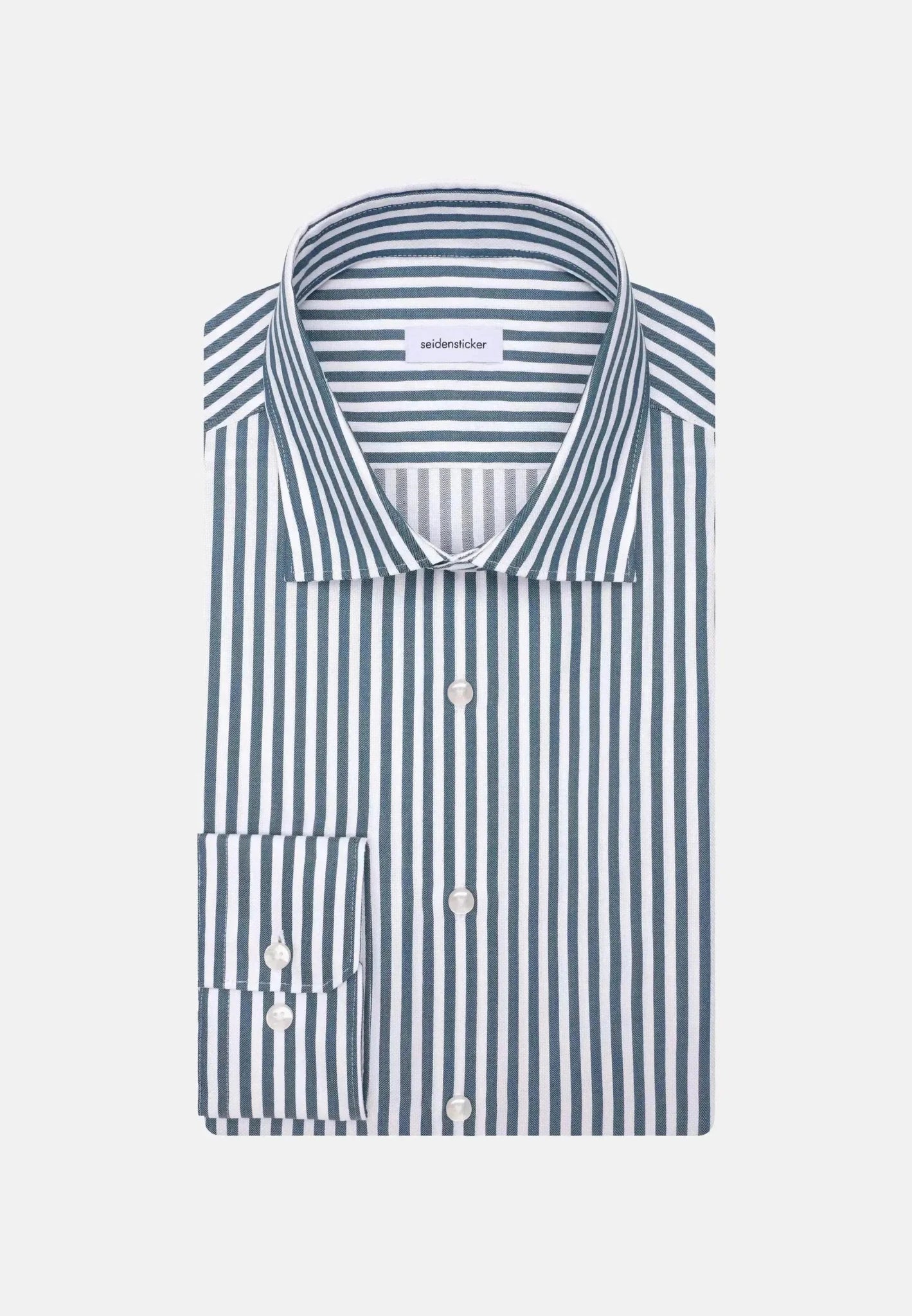 Seidensticker Regular Fit No Iron New Kent Striped Business Shirt Dark Teal | Studio DOS