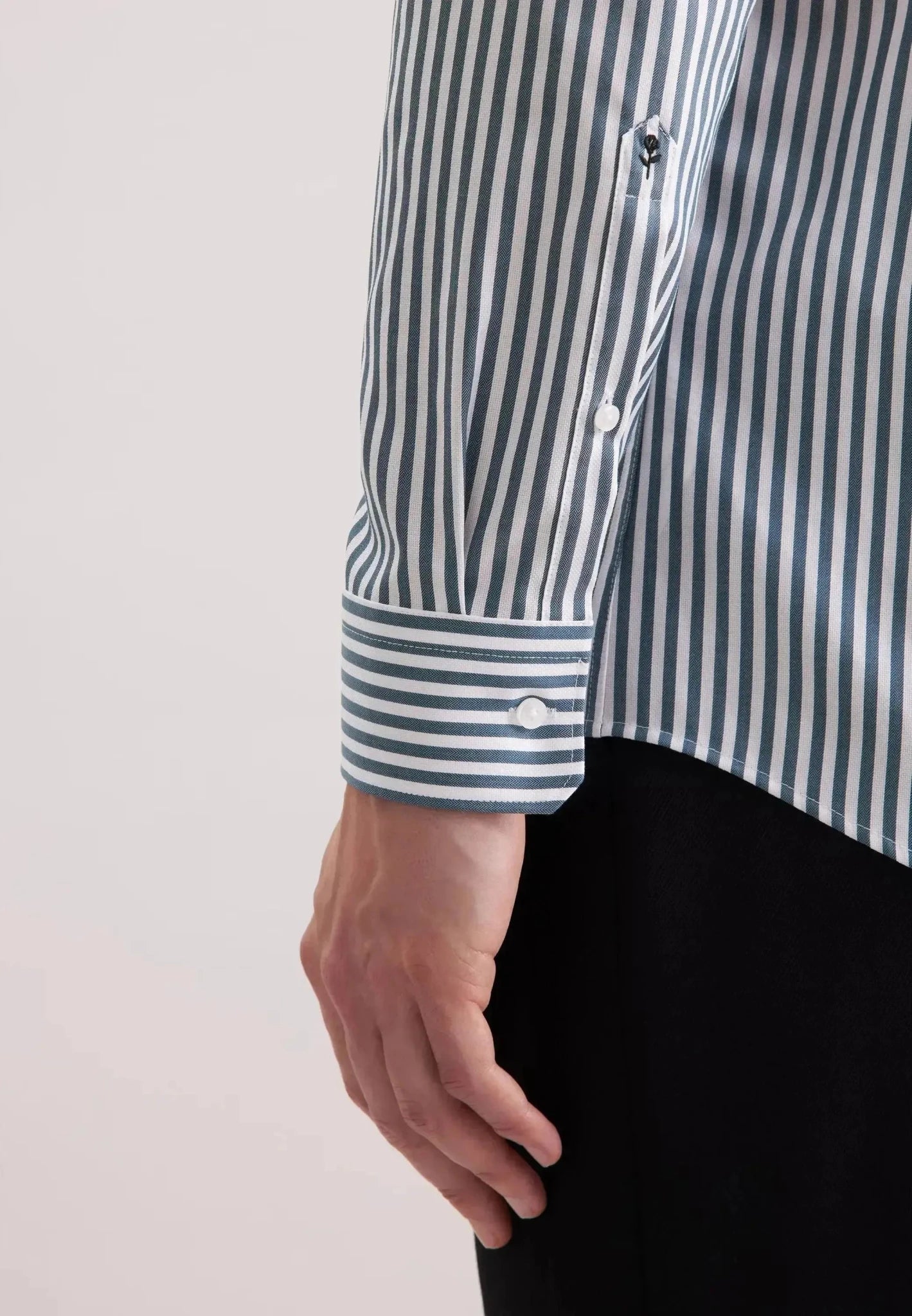 Seidensticker Regular Fit No Iron New Kent Striped Business Shirt Dark Teal | Studio DOS