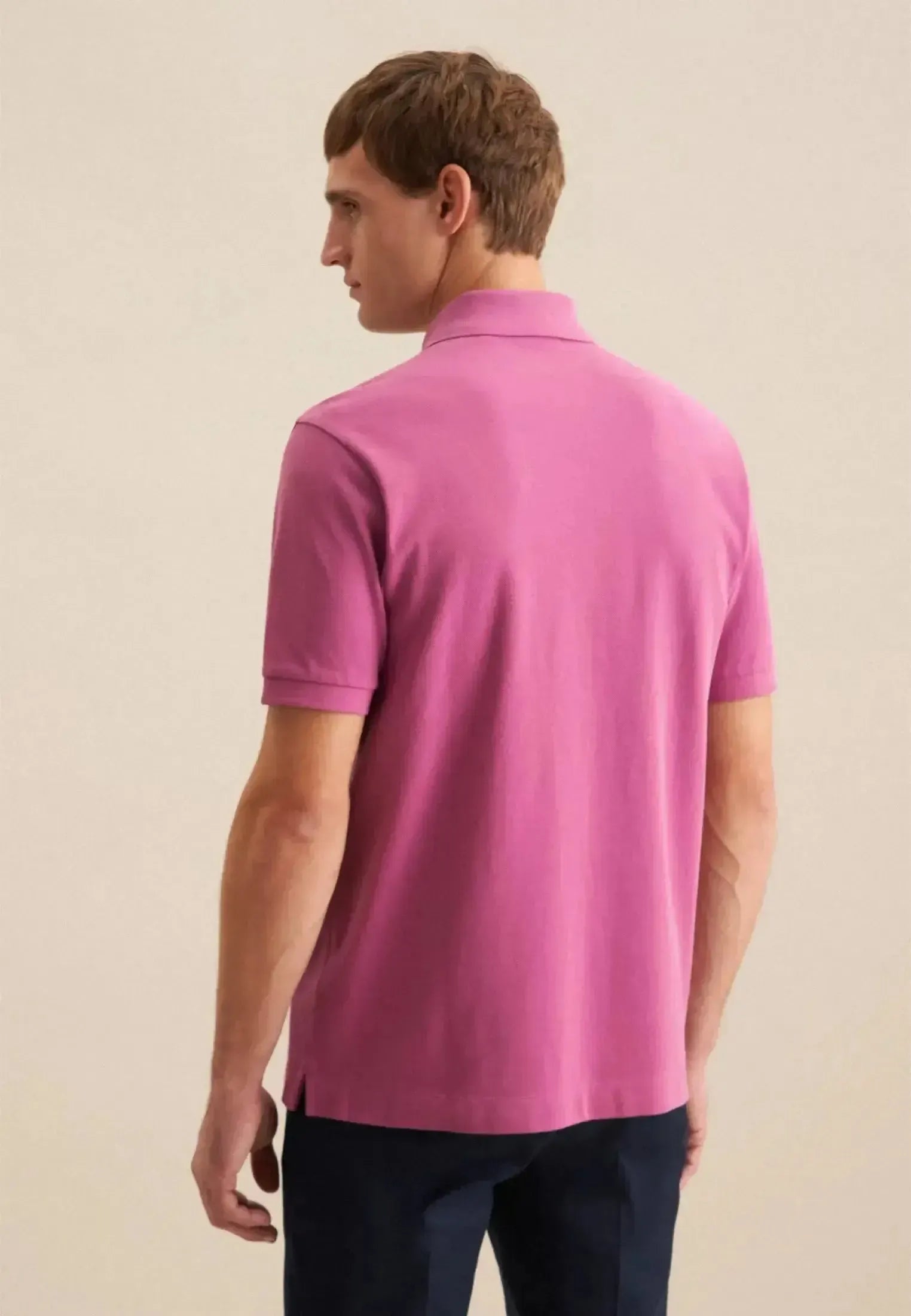 Seidensticker Regular Fit Pique Polo Shirt Dark Pink | Studio DOS