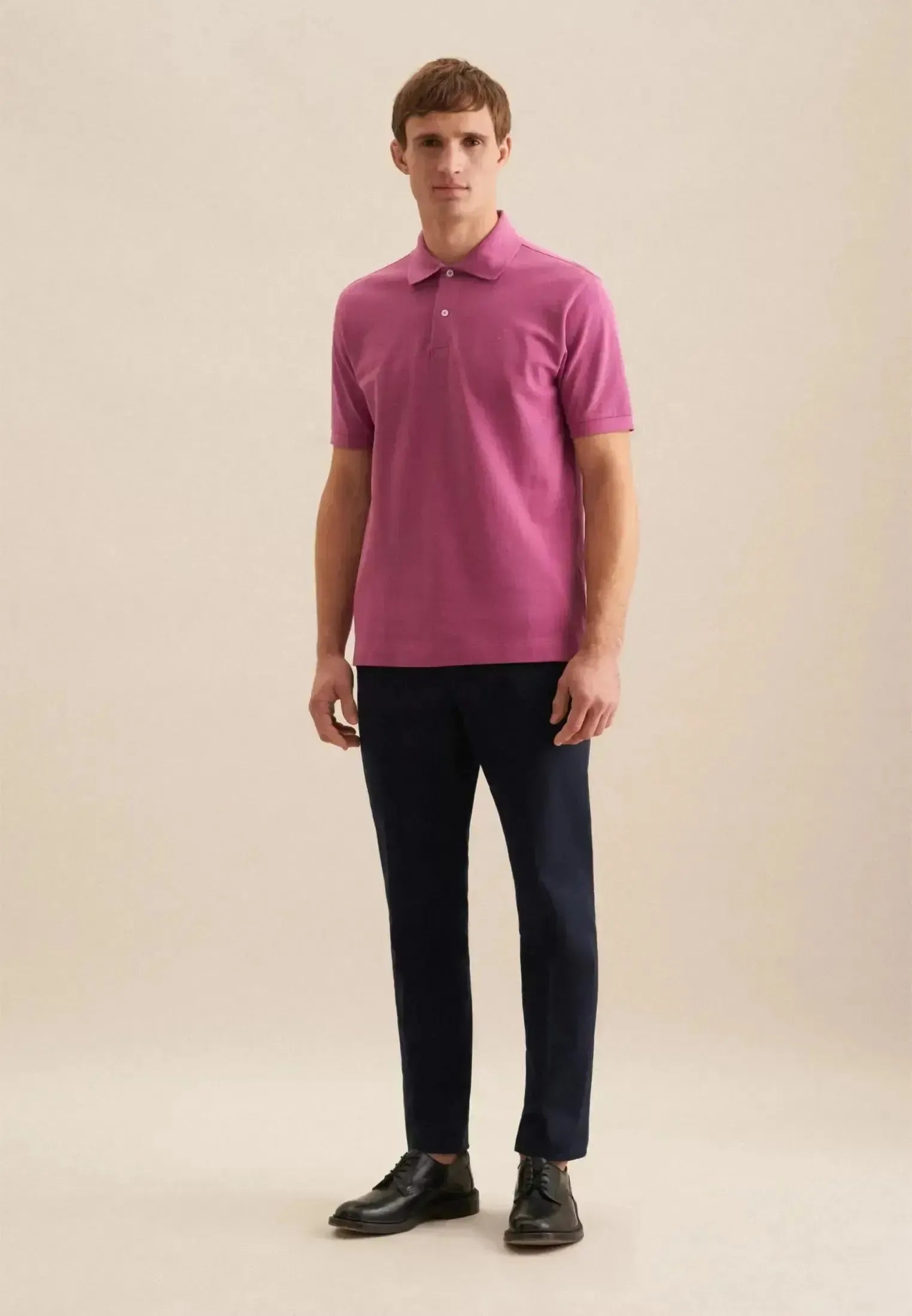Seidensticker Regular Fit Pique Polo Shirt Dark Pink | Studio DOS