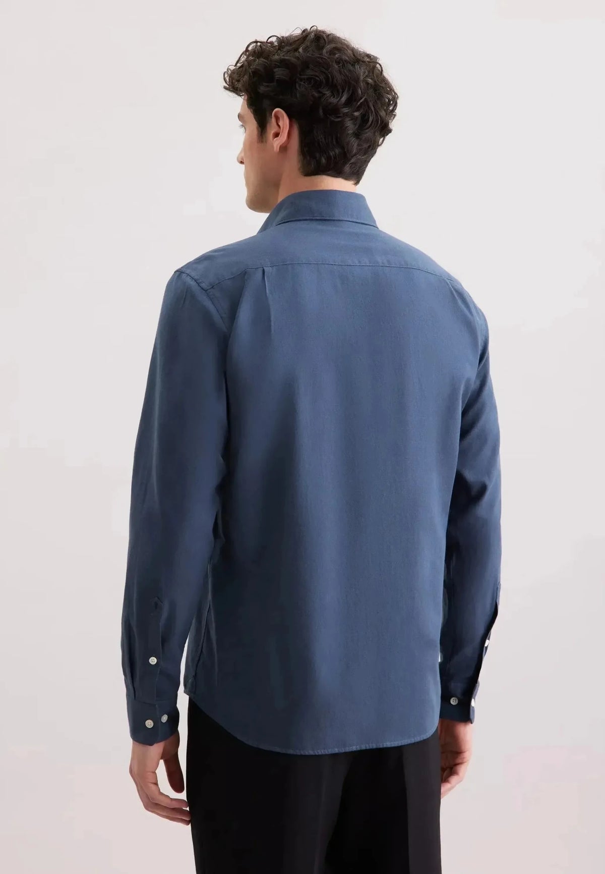 Seidensticker Regular Fit Spread Kent Pepita Flannel Shirt Dark Blue | Studio DOS