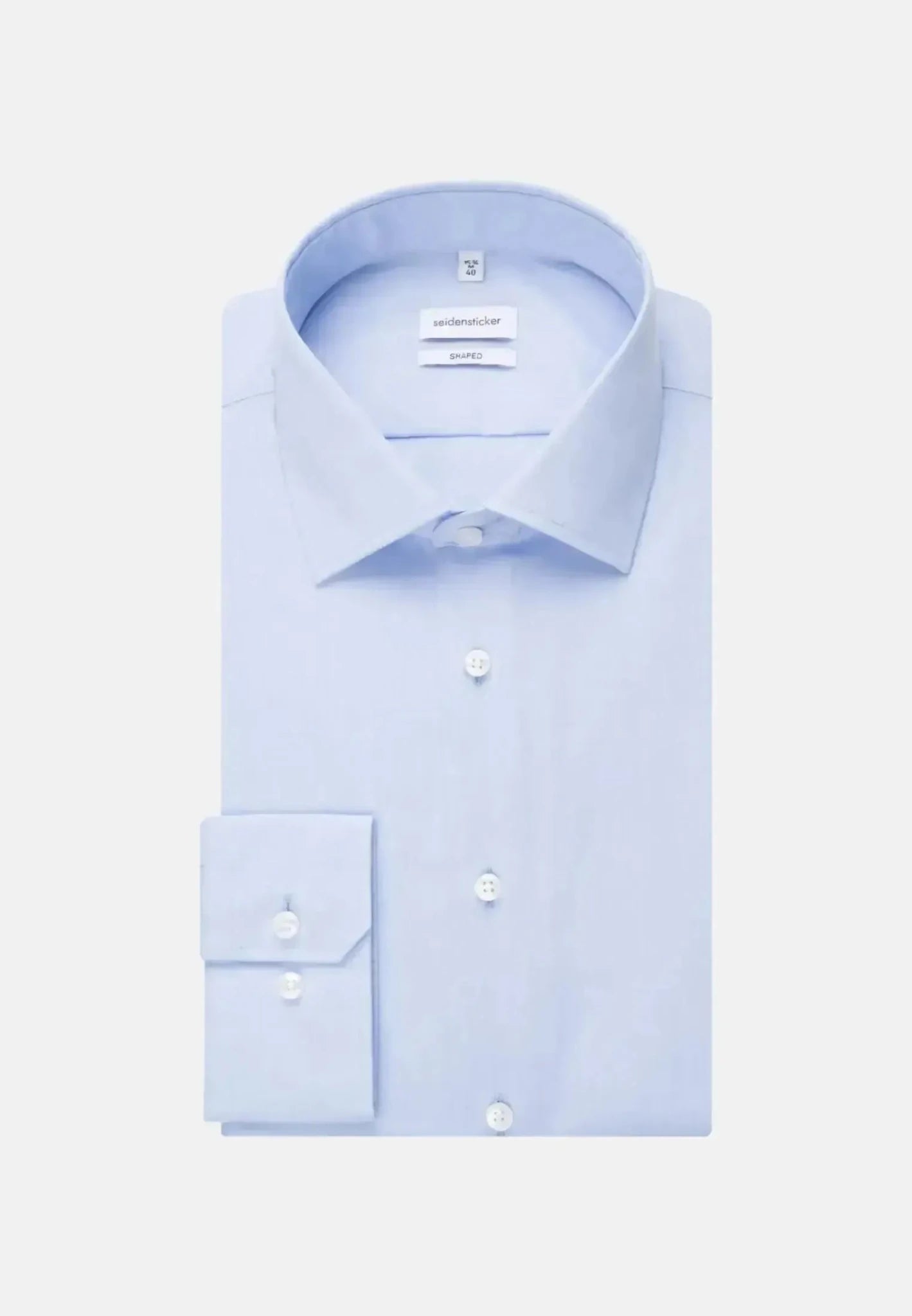 Seidensticker Shaped Fit No Iron Kent Collar Business Shirt Light Blue | Studio DOS