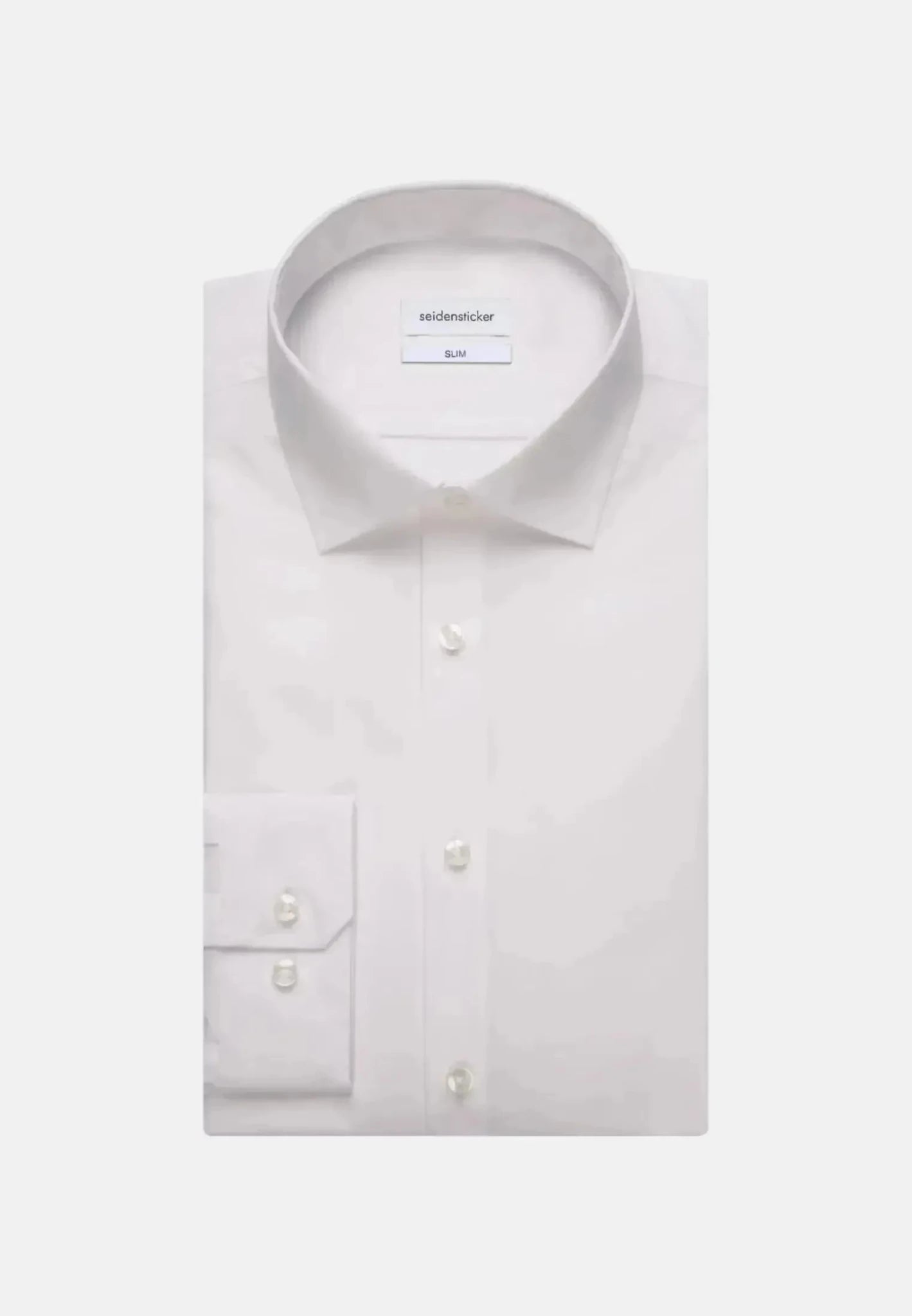 Seidensticker Slim Fit No Iron Kent Collar Business Shirt White | Studio DOS