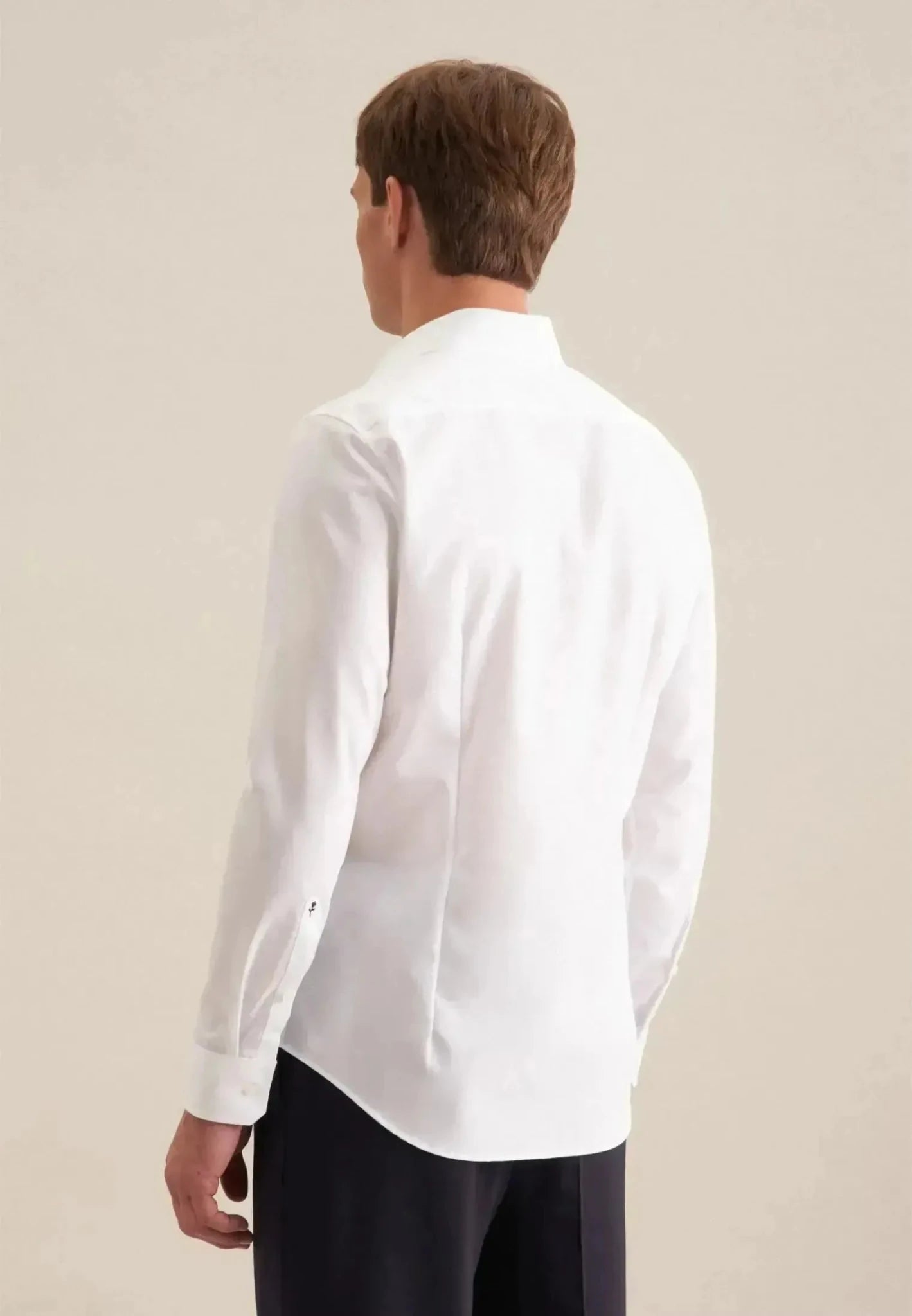 Seidensticker Slim Fit No Iron Kent Collar Business Shirt White | Studio DOS