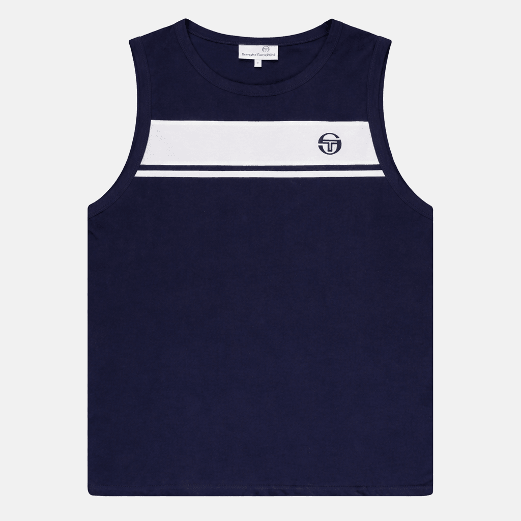 Sergio Tacchini Damarindo Vest Maritime Blue/White | Studio DOS