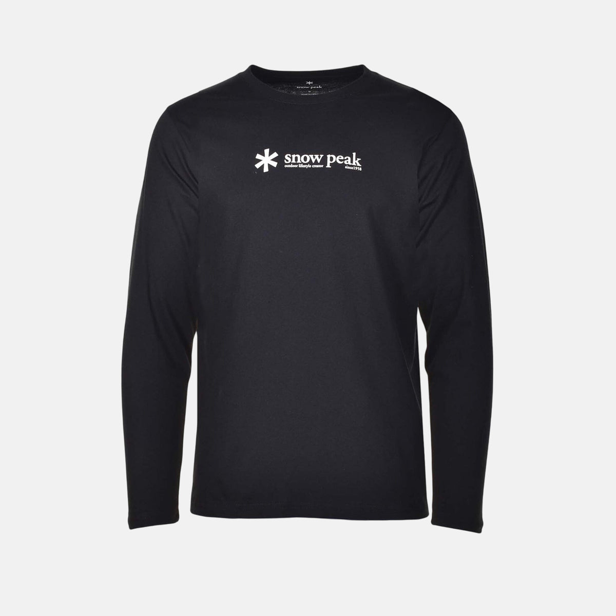 Snow Peak Mens Soft Cotton Logo Long Sleeve T-Shirt Black | Studio DOS