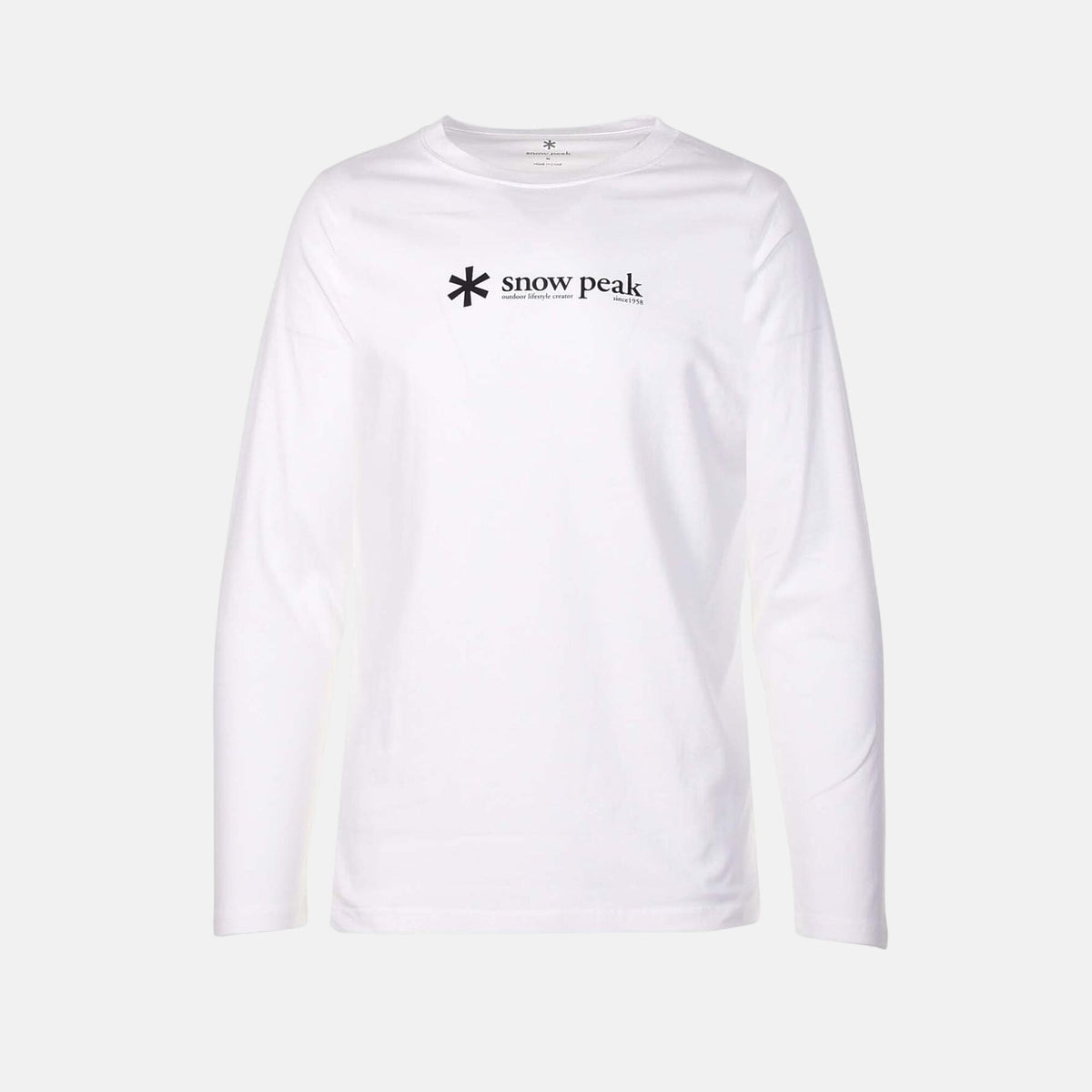 Snow Peak Mens Soft Cotton Logo Long Sleeve T-Shirt White | Studio DOS